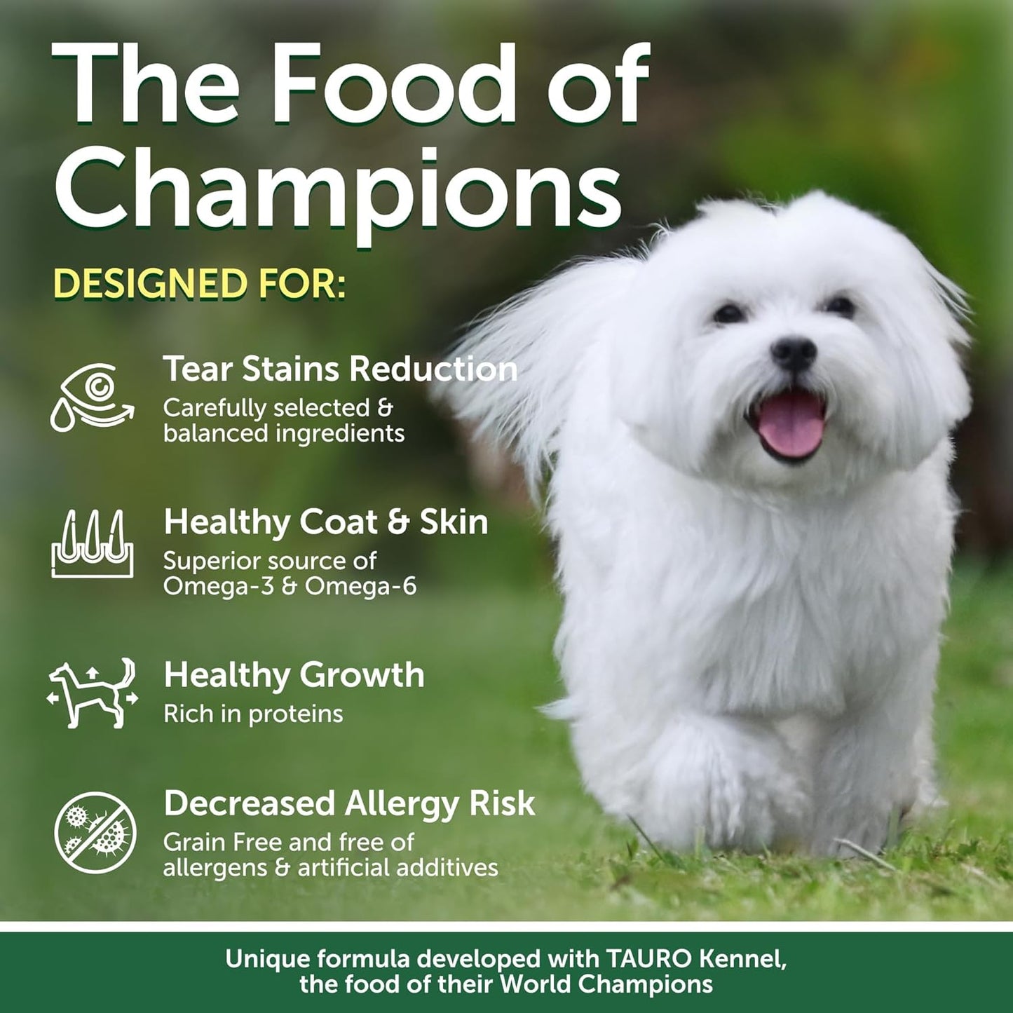 Nature's Protection Superior Care White Dogs Dry Dog Food - High Protein, Tear Stain Dog Food for Small & Mini Breeds Light Coated Adult Dogs, Fresh Pet Meal, Lamb and Rice, 3.3 lb