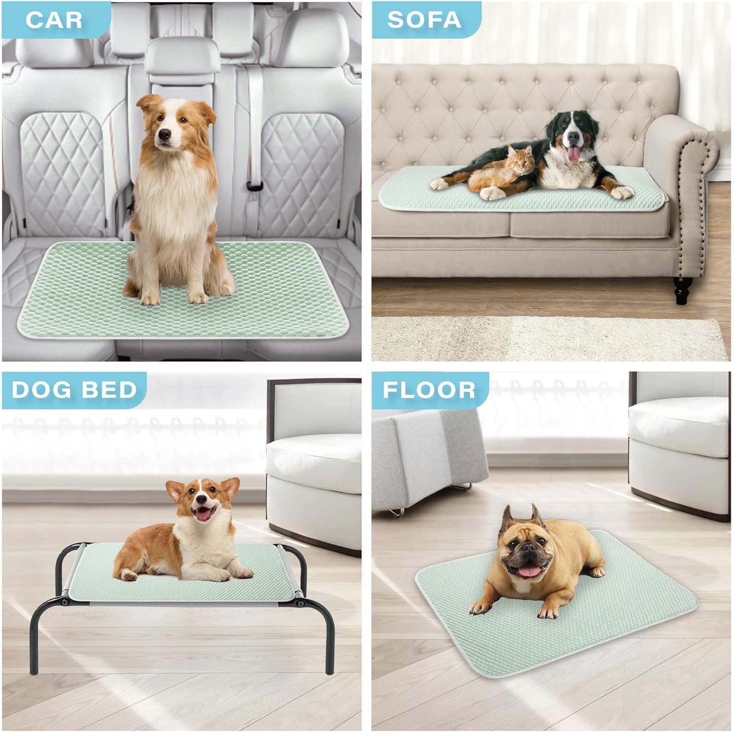 MICROCOSMOS Pet Cooling Mat & Sleeping Pad- Breathable Bubble Surface, EZ Clean. Keep Cooling for Pets, Kids and Adults in Summer.(Green, 40" x 28")