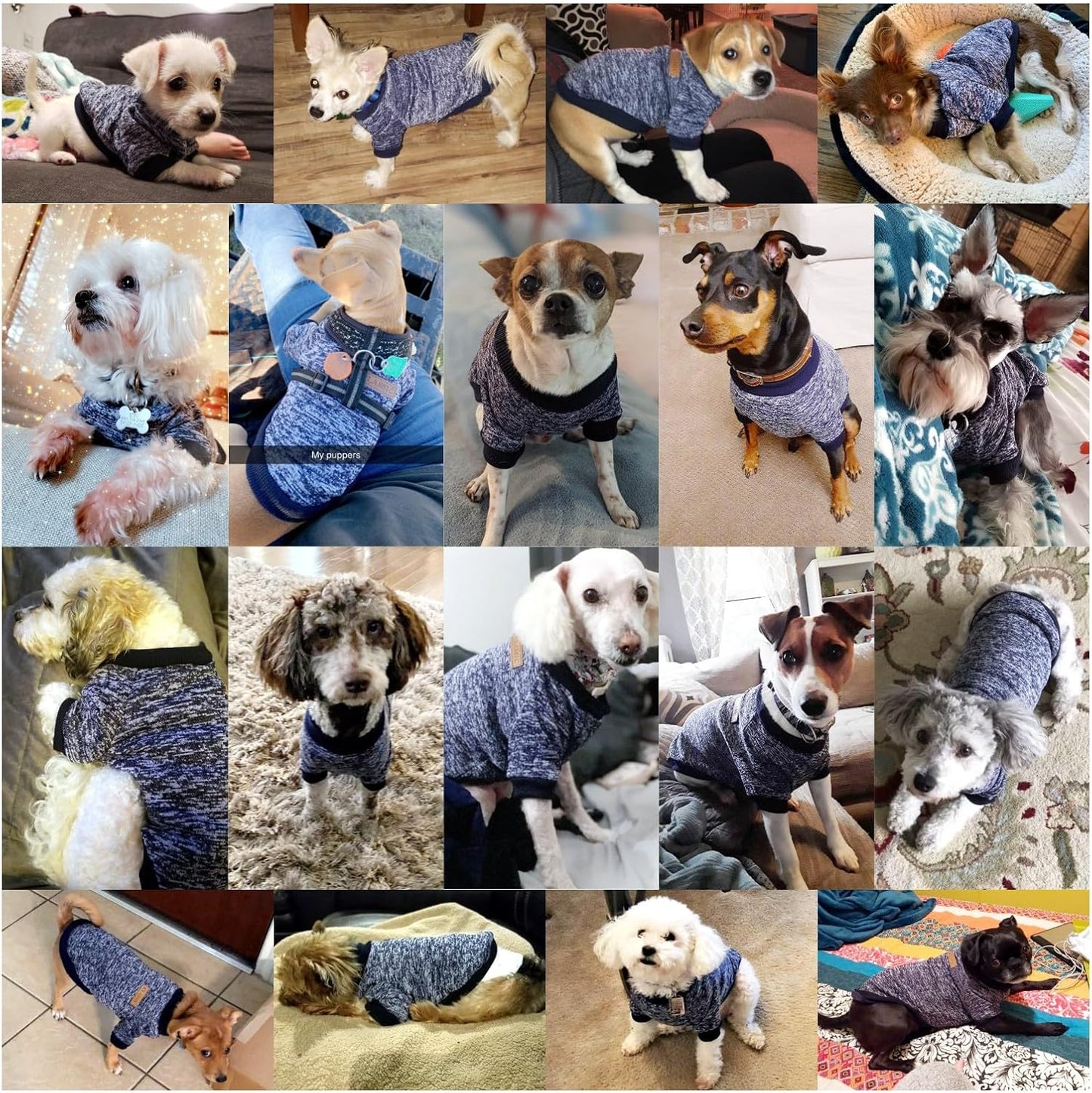 Jecikelon Dog Clothes Dogs Sweater Soft Puppies Clothing Winter Puppy Sweaters Warm Outfit for Dogs Small XXS XS Cat Apparel (Navy Blue, XS)