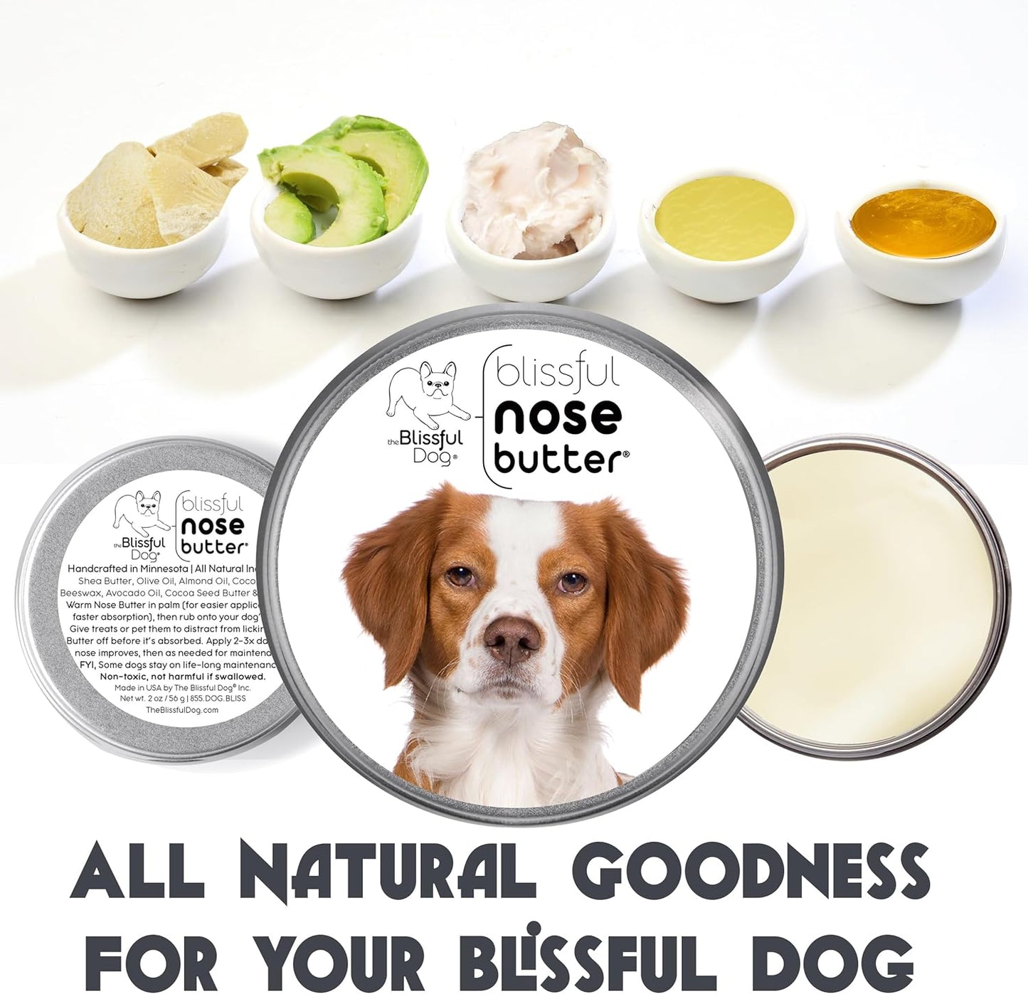 The Blissful Dog Brittany Spaniel Unscented Nose Butter, 16oz