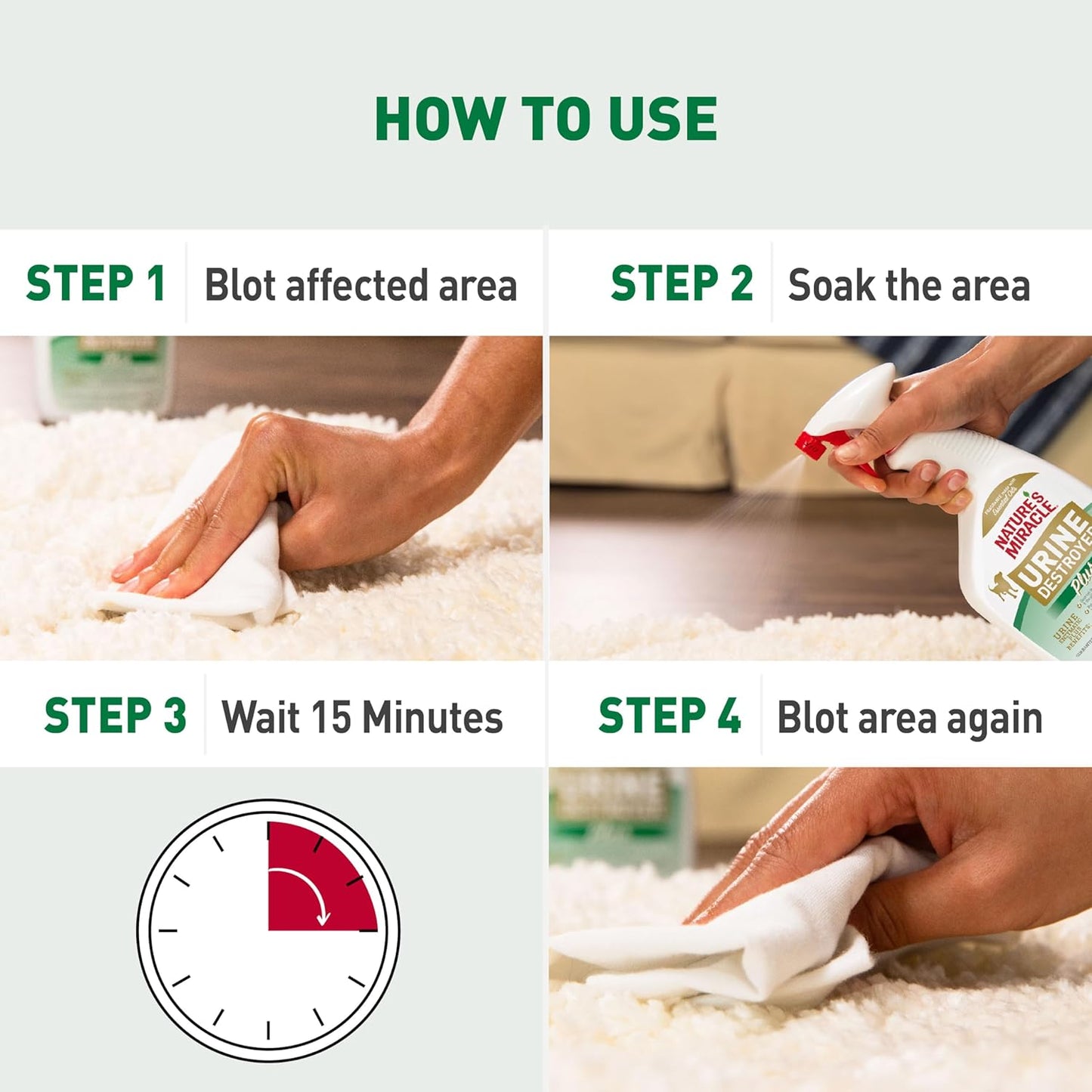 Nature’s Miracle Urine Destroyer Plus Dog, 32 Ounces, Enzymatic Formula, Ready-to-Use