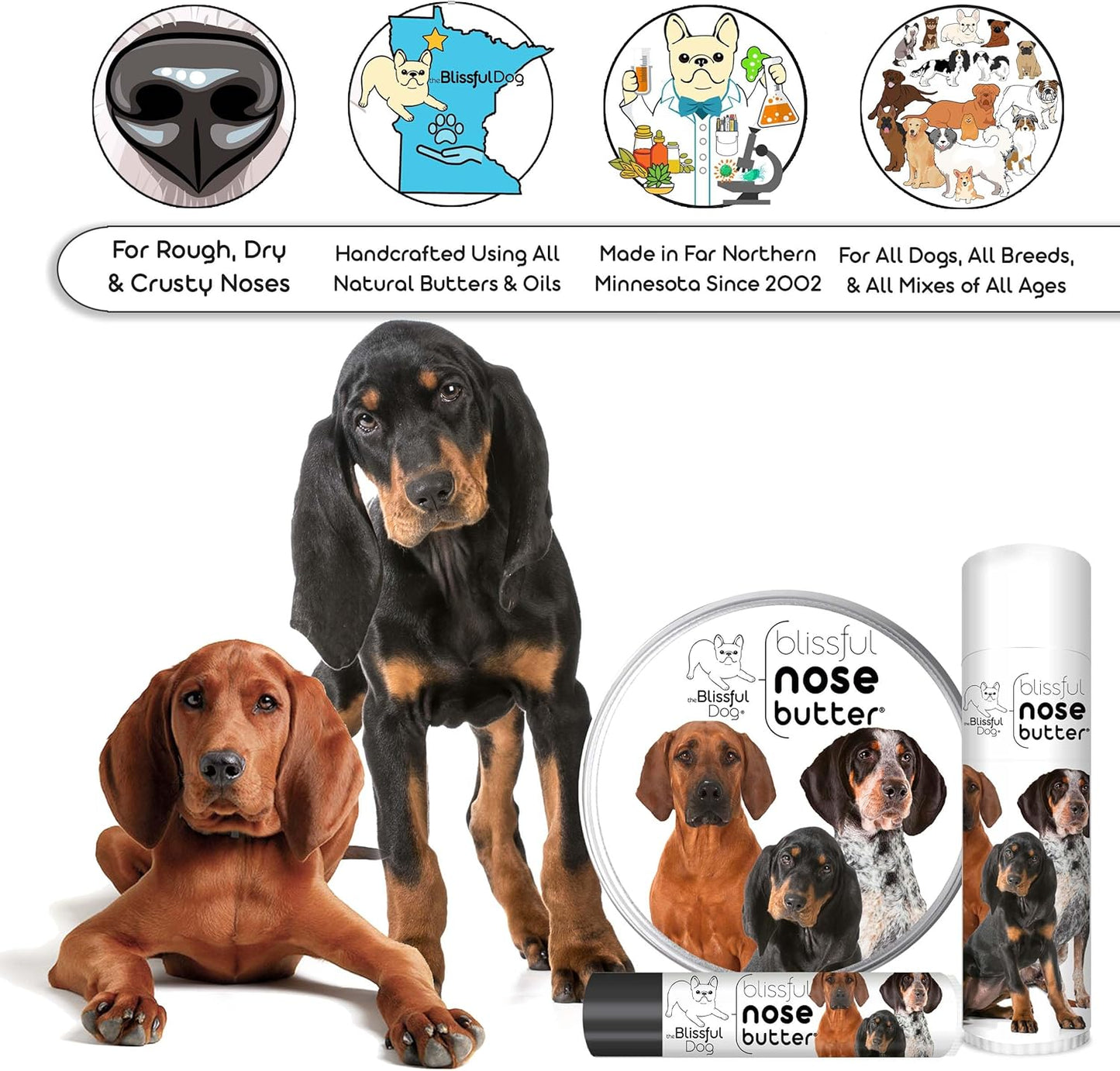 The Blissful Dog Coonhound Unscented Nose Butter, 16oz