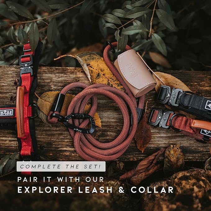 MADE TO ROAM Premium Explorer Harness - Y-Shaped Dog Harness with Adjustable Durable Nylon, Soft Padding, Metal Buckles and Leather Handle for Small, Medium, Large Dogs (Alaska Daybreak, Size 3)