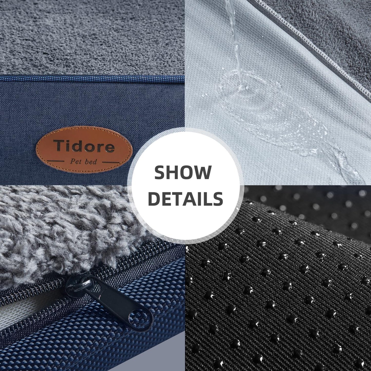 Orthopedic Dog Beds for Medium Dogs, Durable Egg Crate Foam Sofa Dog Bed wit Washable Removable Cover,Waterproof Lining,Pet Bed for Large Dogs (Peacock Blue, 26.4" L x 21.7" W x 6.2" Th)