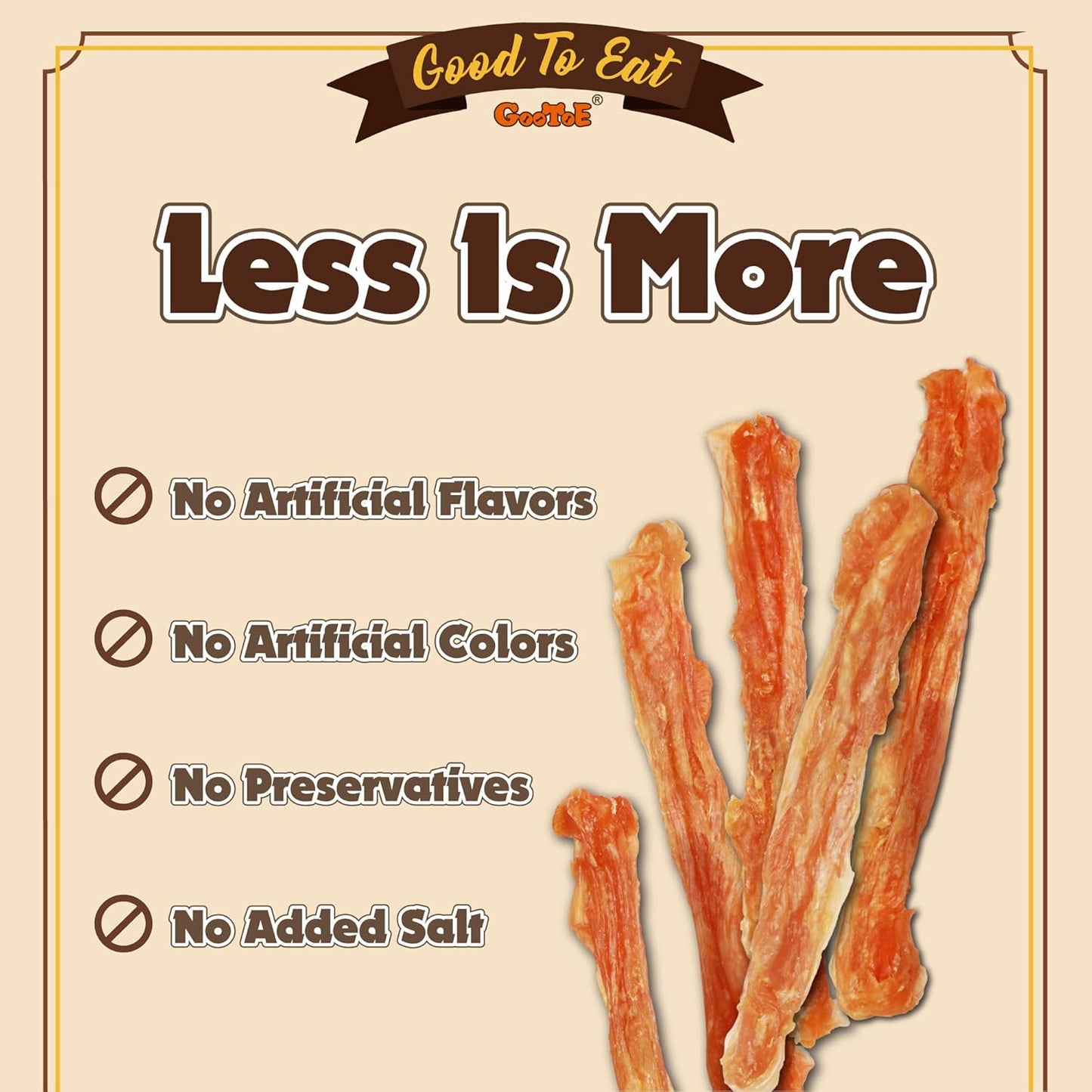 Gootoe Turkey Tendons for Dogs –All-Natural, Hypoallergenic Dog Treats, Rawhide Alternative, Long Lasting Puppy Chews, Healthy Dog Treats for Medium Breeds, Stick (M), 6 Count Pack