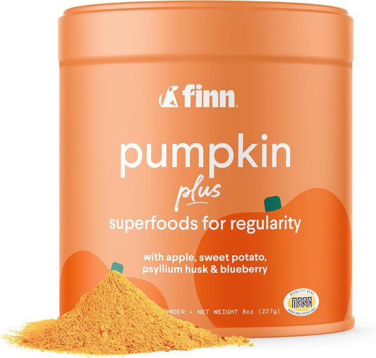 Finn Pumpkin Plus: Daily Digestive Support & Fiber-Rich Topper for Dogs | Promotes Regularity & Gut Health with Superfoods