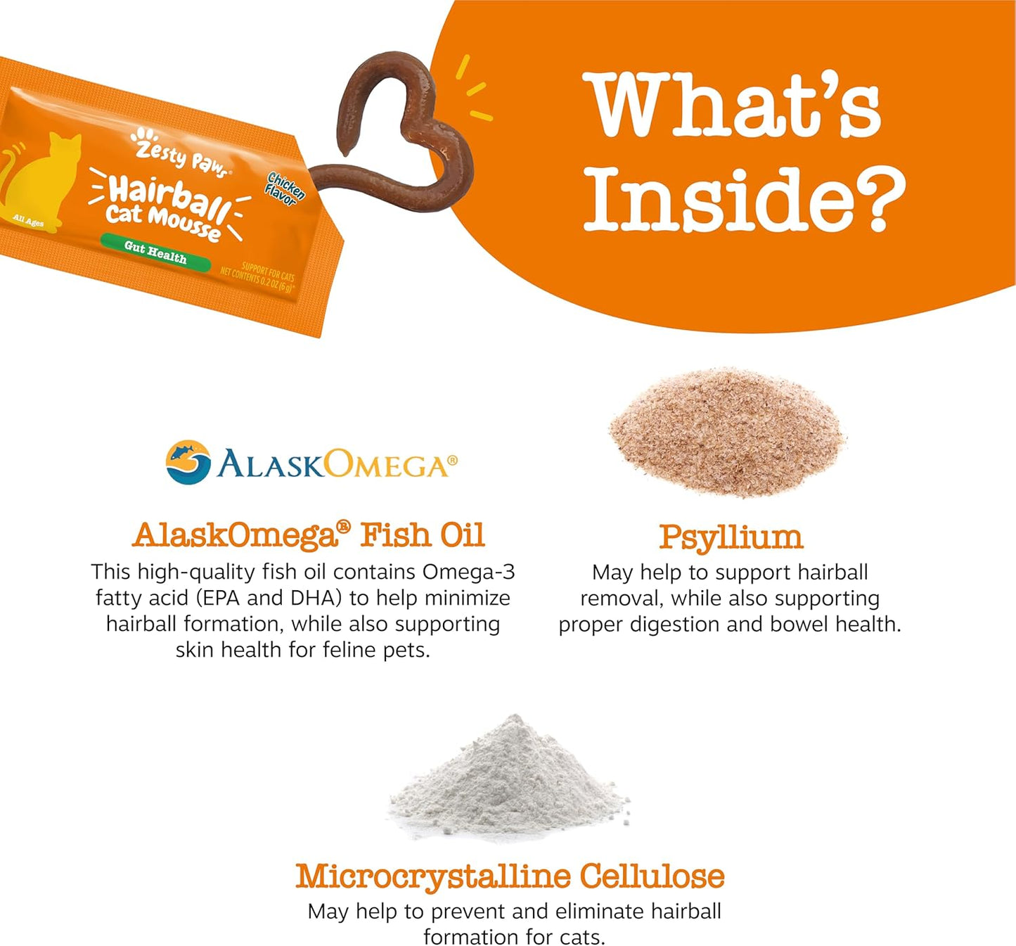 Zesty Paws Hairball Cat Mousse - Hairball Treats for Cats Digestive Support - Lickable Cat Vitamin Treats for Skin & Gut Health - Squeezeable Puree Tube for Furball Relief - Chicken 14ct