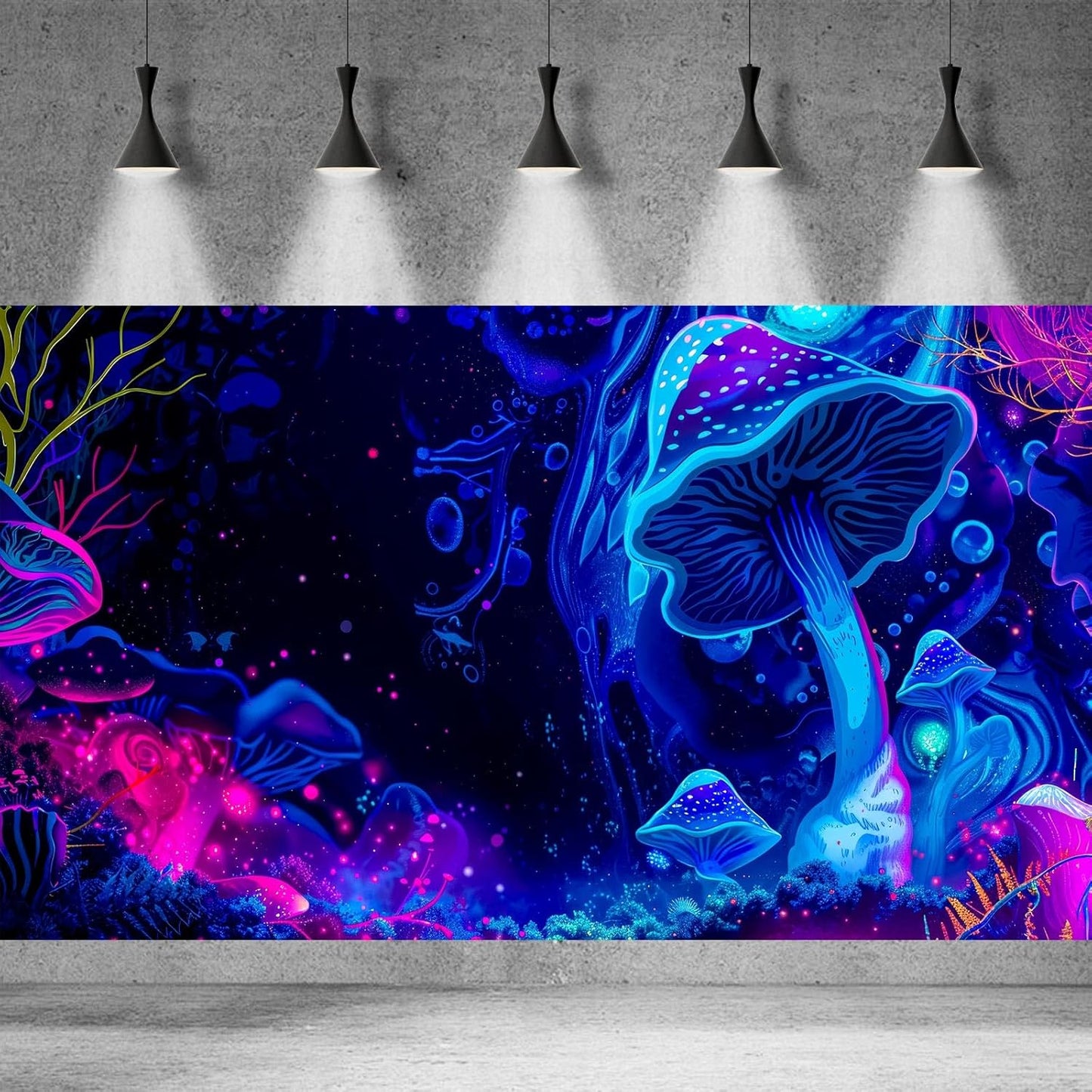 Fantasy Mushroom Forest Aquarium Background Abstract Cartoon Mushroom Reptile Tank Backgrounds Vibrant Jungle Mushrooms Theme Fish Tank Background Magic Mushrooms Reptile Enclosure Backgrounds 30x18in