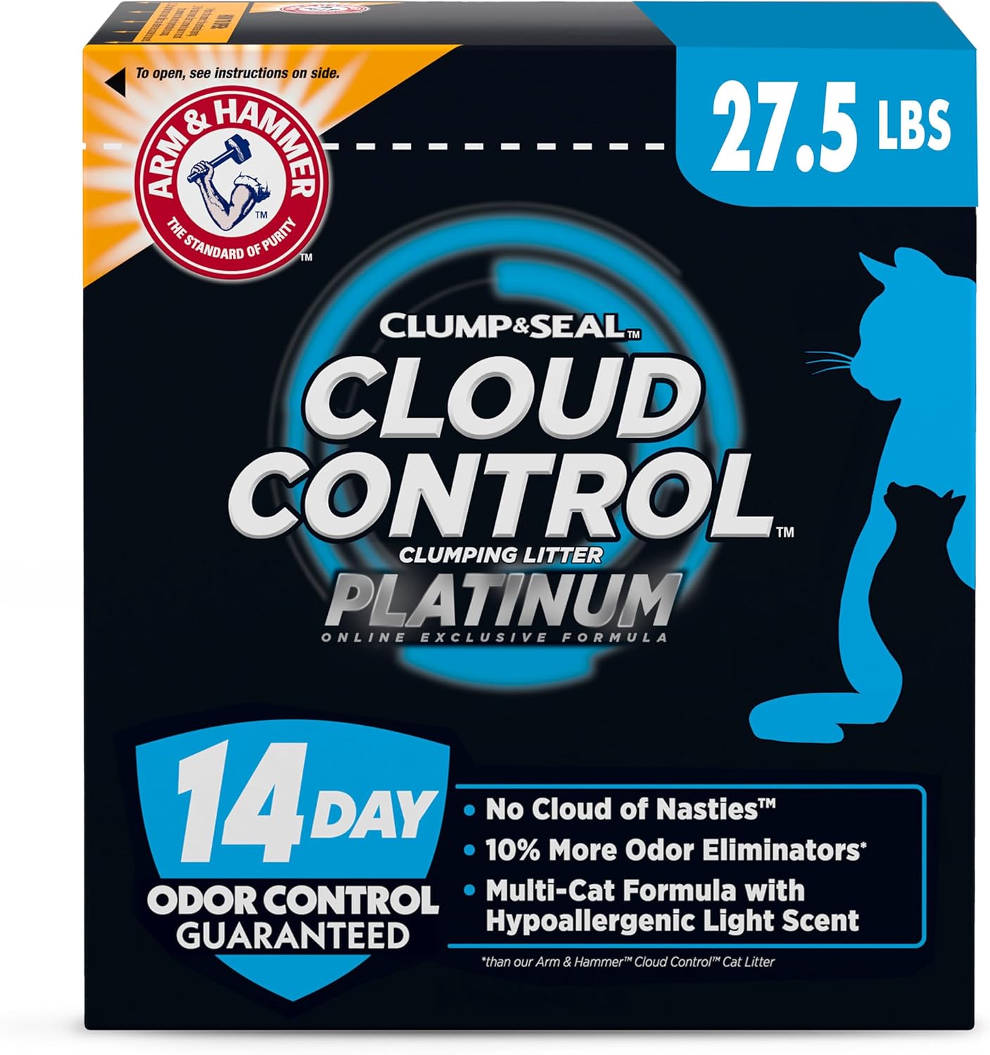 ARM & HAMMER Cloud Control Platinum Clumping Cat Litter Odor Control, 27.5 lbs.