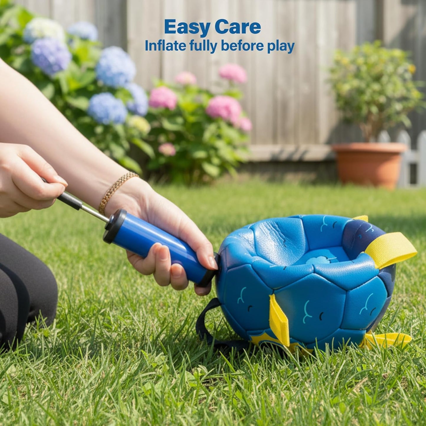 Race&Herd 7" Jolly Soccer Ball for Dogs - Tough Durable Dog Ball Toy with Straps, Pet Bouncy Herding Balls for Dogs, Floating Dog Balls with Tags for Water Fetch (BaaBaaBall, Soccer Sheep)