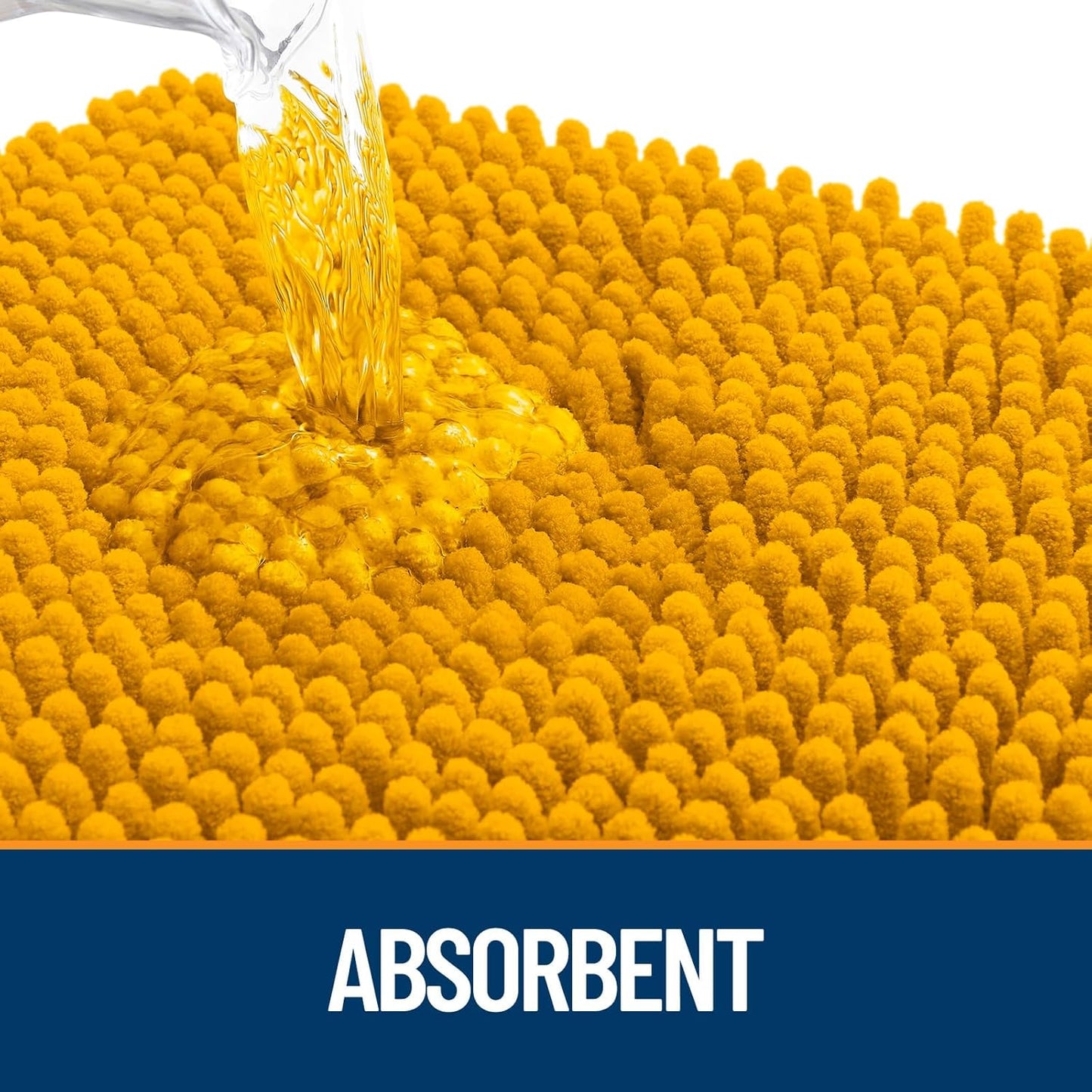 OLANLY Dog Door Mat for Muddy Paws 24x16, Absorbs Moisture and Dirt, Absorbent Non-Slip Washable Doormat, Quick Dry Chenille Mud Mat, Entry Indoor Entryway Carpet for Inside Floor, Golden Yellow