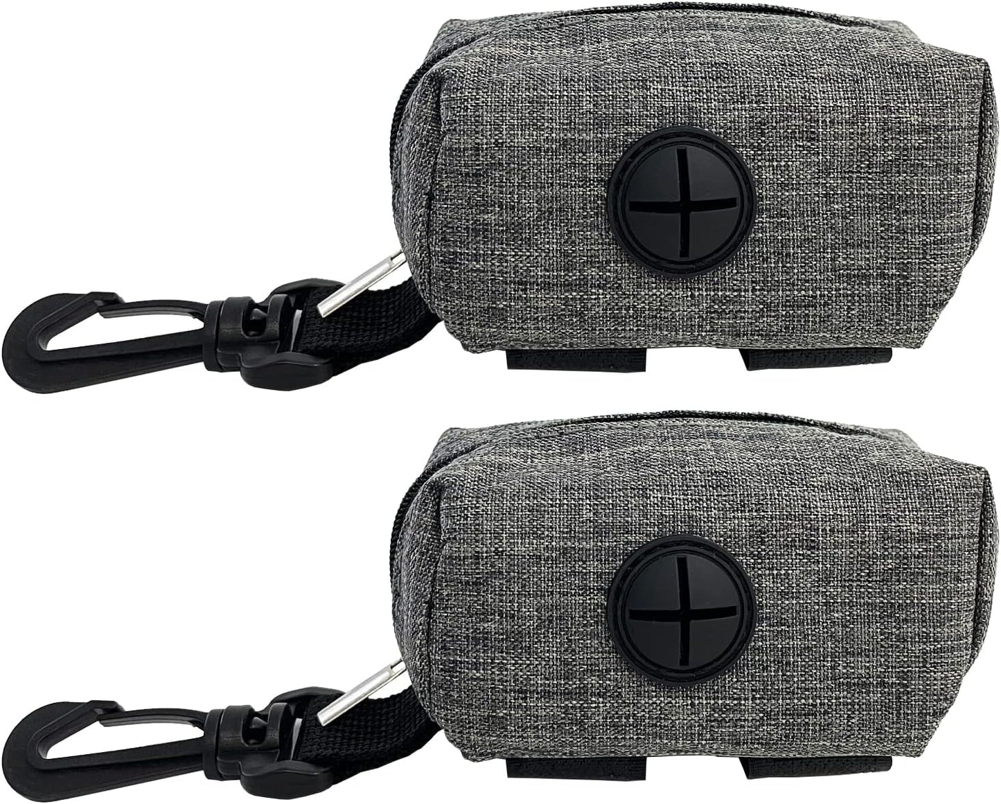 (2 Pack) Dog Poop Bag Holder for Leash,Doggie Waste Bag Dispenser Small Doggy Poop Bag Zipper Pouch with Carabiner Clip, Leash Attachment Holder for Pet Puppy Poop Bags