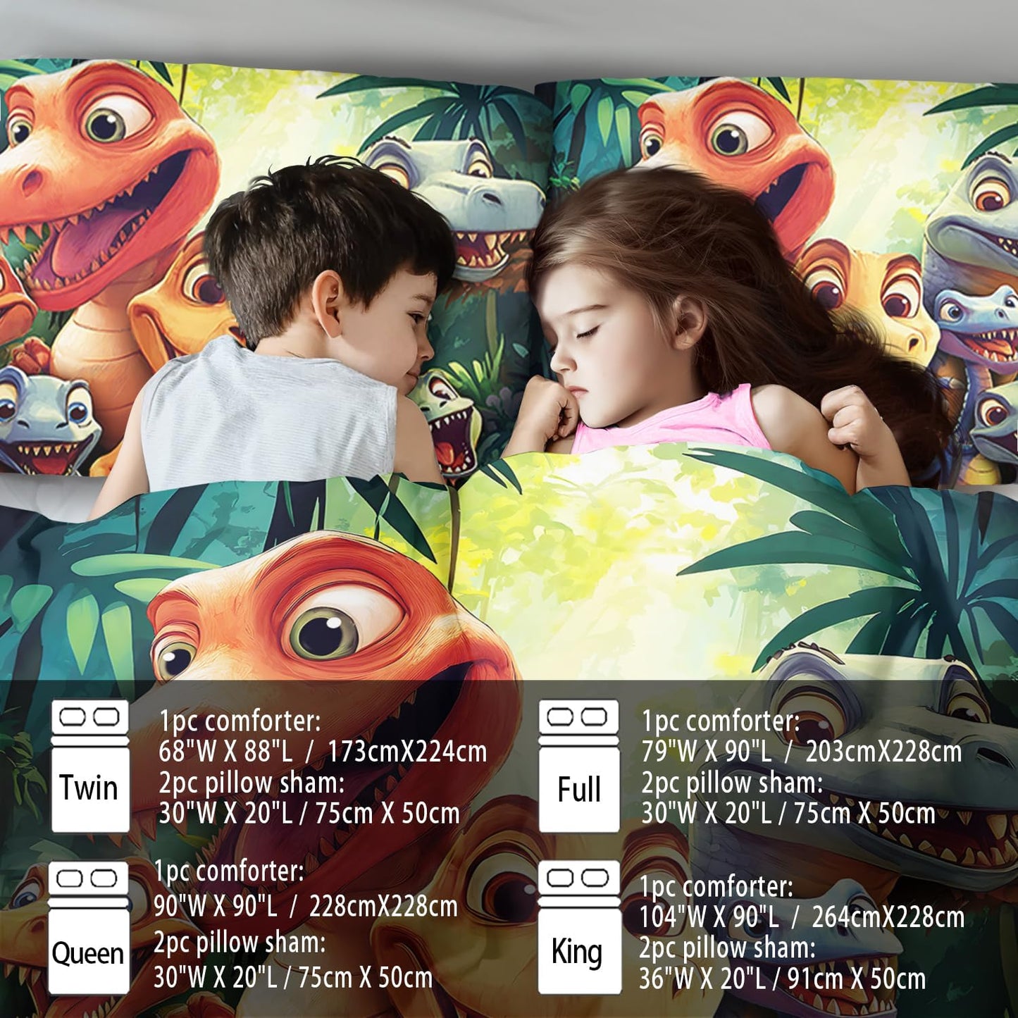 Dinosaur Comforter Set Full Boys,Cartoon 3D Dinosaur Bedding Set Full Bed Kids,3D Dragon Comforter Dragon Quilt Pattern Bedroom Decor,Cute Animal Bedding Kawaii Animal Quilt Girls