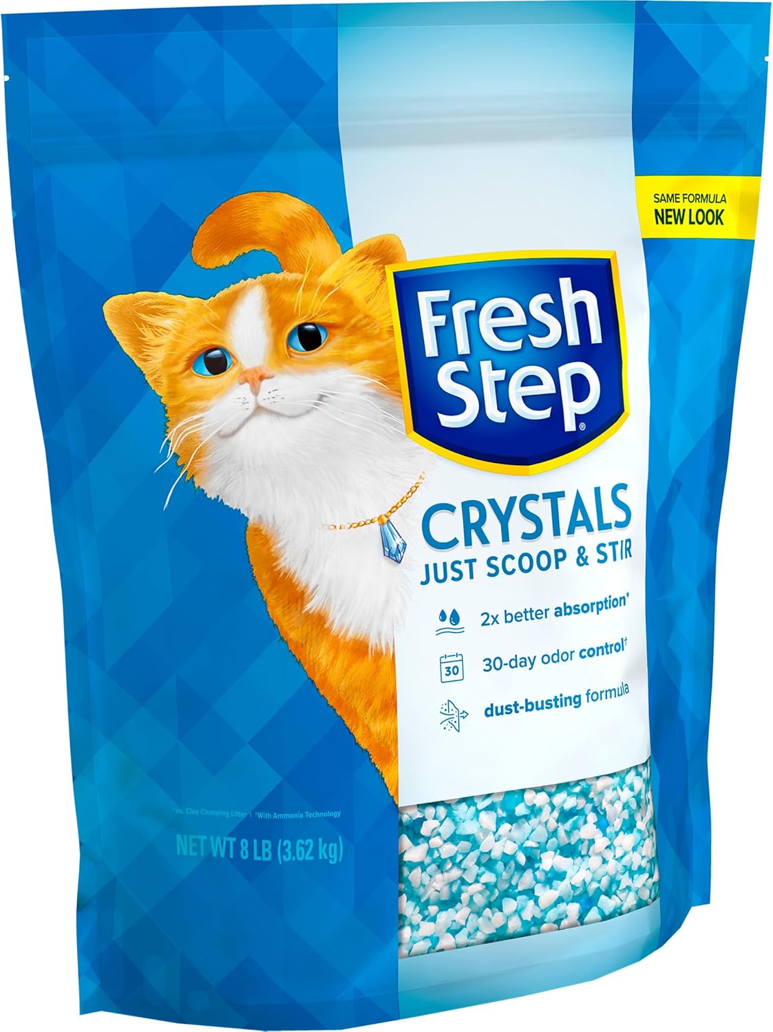 Fresh Step Crystals, Premium Cat Litter, Scented, 8 Pounds, Pack of 2 (Package May Vary)