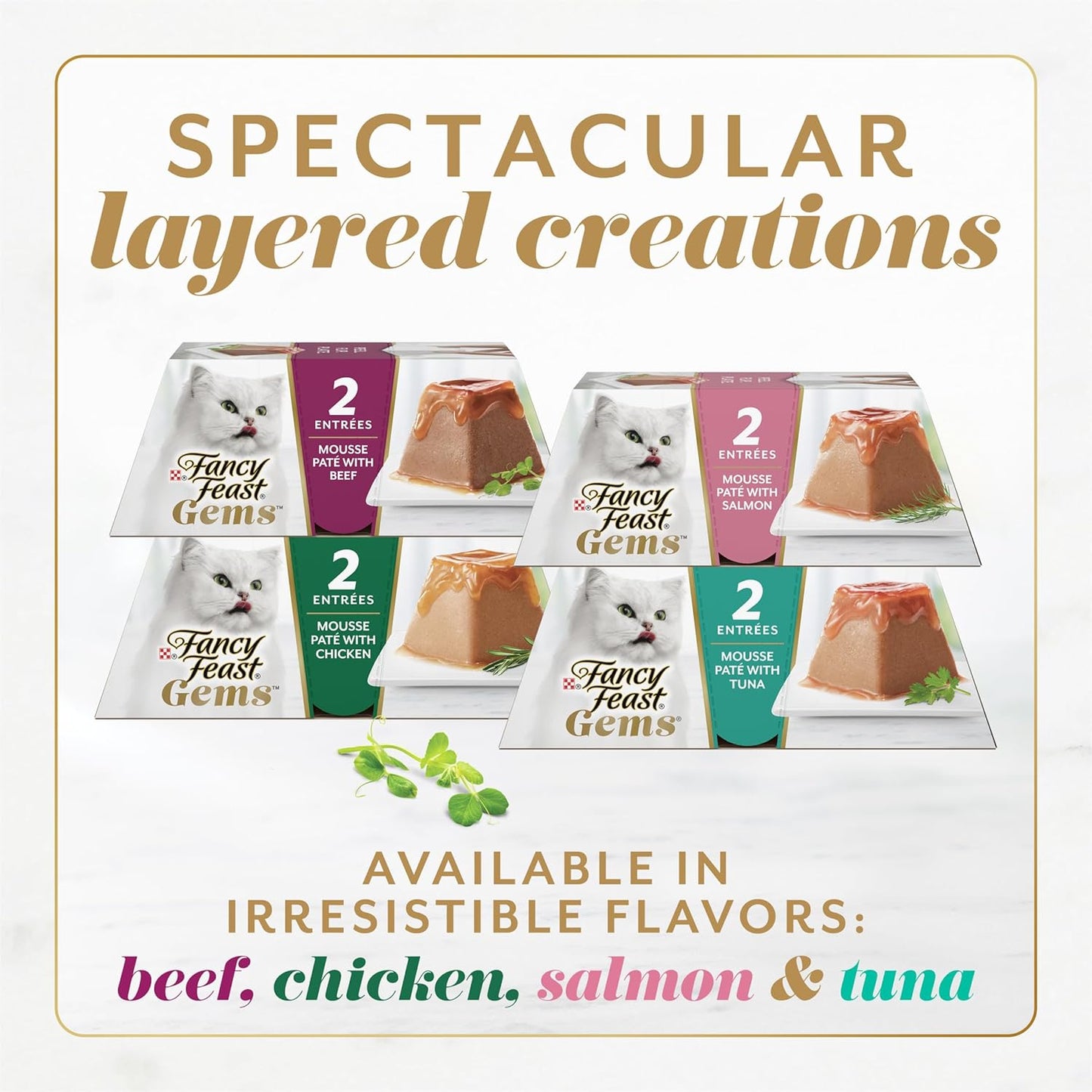 Fancy Feast Gems Pate Cat Food Mousse with Beef and a Halo of Savory Gravy Cat Food - (Pack of 8) 4 oz. Boxes