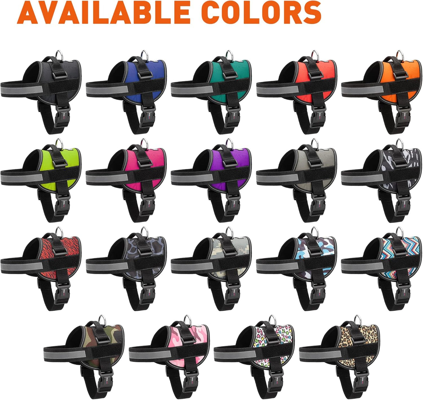 Dogline Dog Harness, Reflective No-Pull Adjustable Vest with Handle for Walking, Training, Breathable, No - Choke Harness for Small, Medium or Large Dogs Room for Patches Zebra Black/Red L 27"-34"