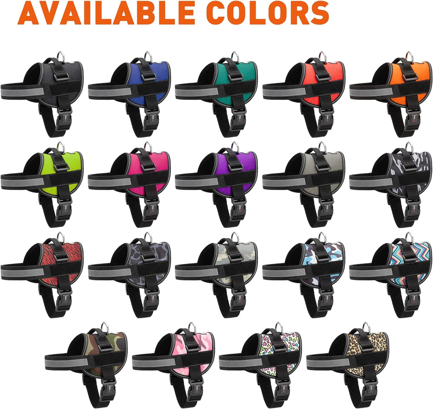 Dogline Dog Harness, Reflective No-Pull Adjustable Vest with Handle, Breathable No-Choke Harness for Small, Medium or Large Dogs Room for Patches Girth 27 to 34 in Pink Camo