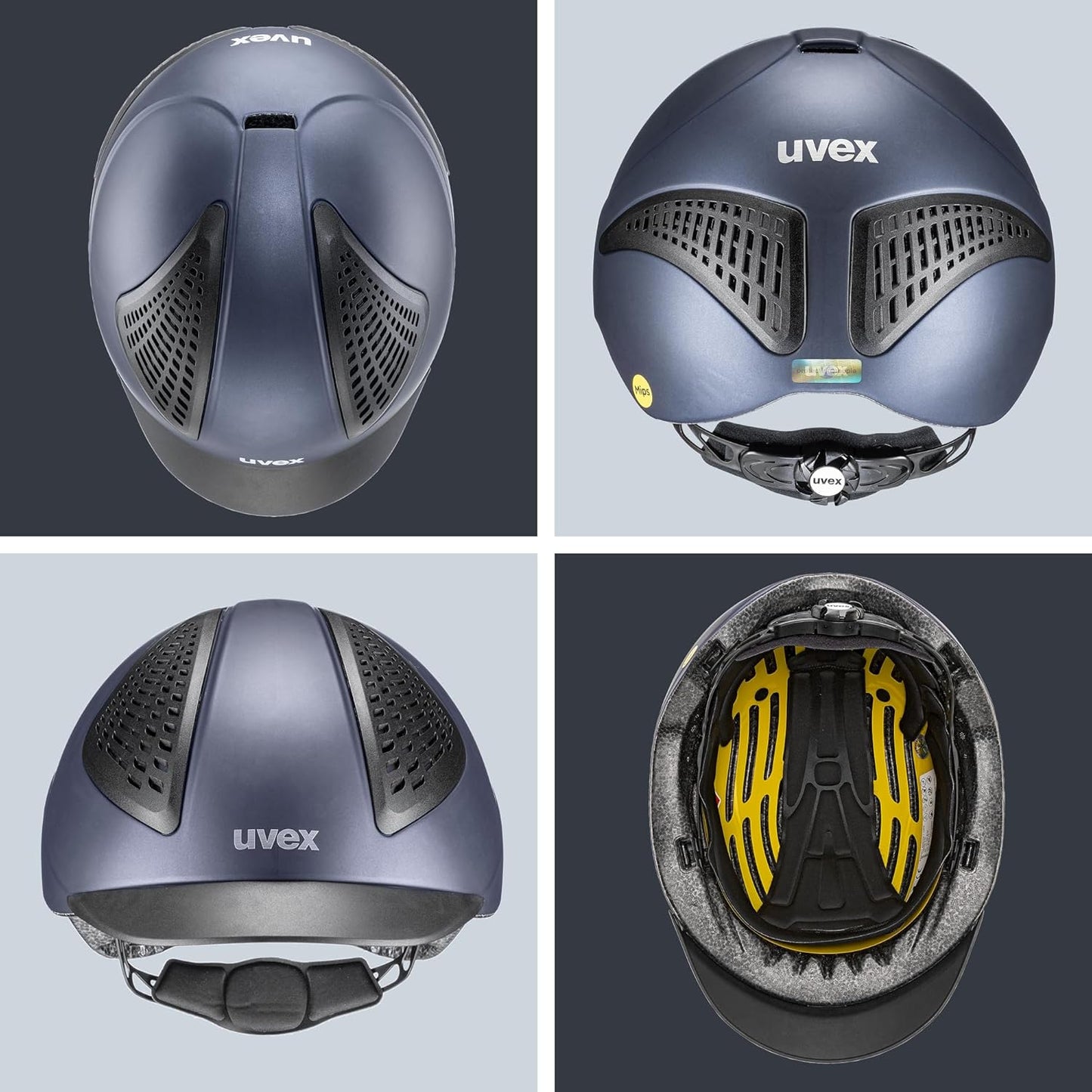 uvex exxential III MIPS - Lightweight Unisex Riding Helmet - Individual Size Adjustment - Navy mat XXS-S