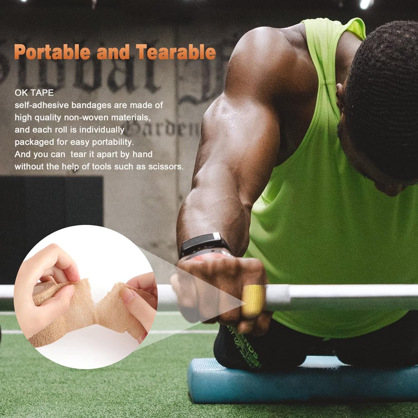 OK TAPE Self Adherent Cohesive Bandages Wrap - 12Packs, 2" x 5 Yards, Non-Woven Self Adhesive Bandage Wrap for Thumb, Finger, Wrist, Ankle, Vet Wrap Bandages Tape (Bright Pink)