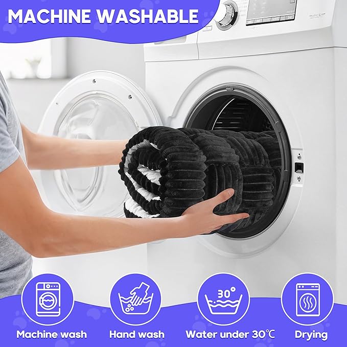 Dog Car Bed Mat, Non-Slip Backseat Extender Pet Blanket, Plaid Dog Bed for SUVs, Sedans & Trucks, Chew-Resistant Travel Pad for Dogs, Easy Clean & Scratch-Proof & Comfort (50"x24.6") Black