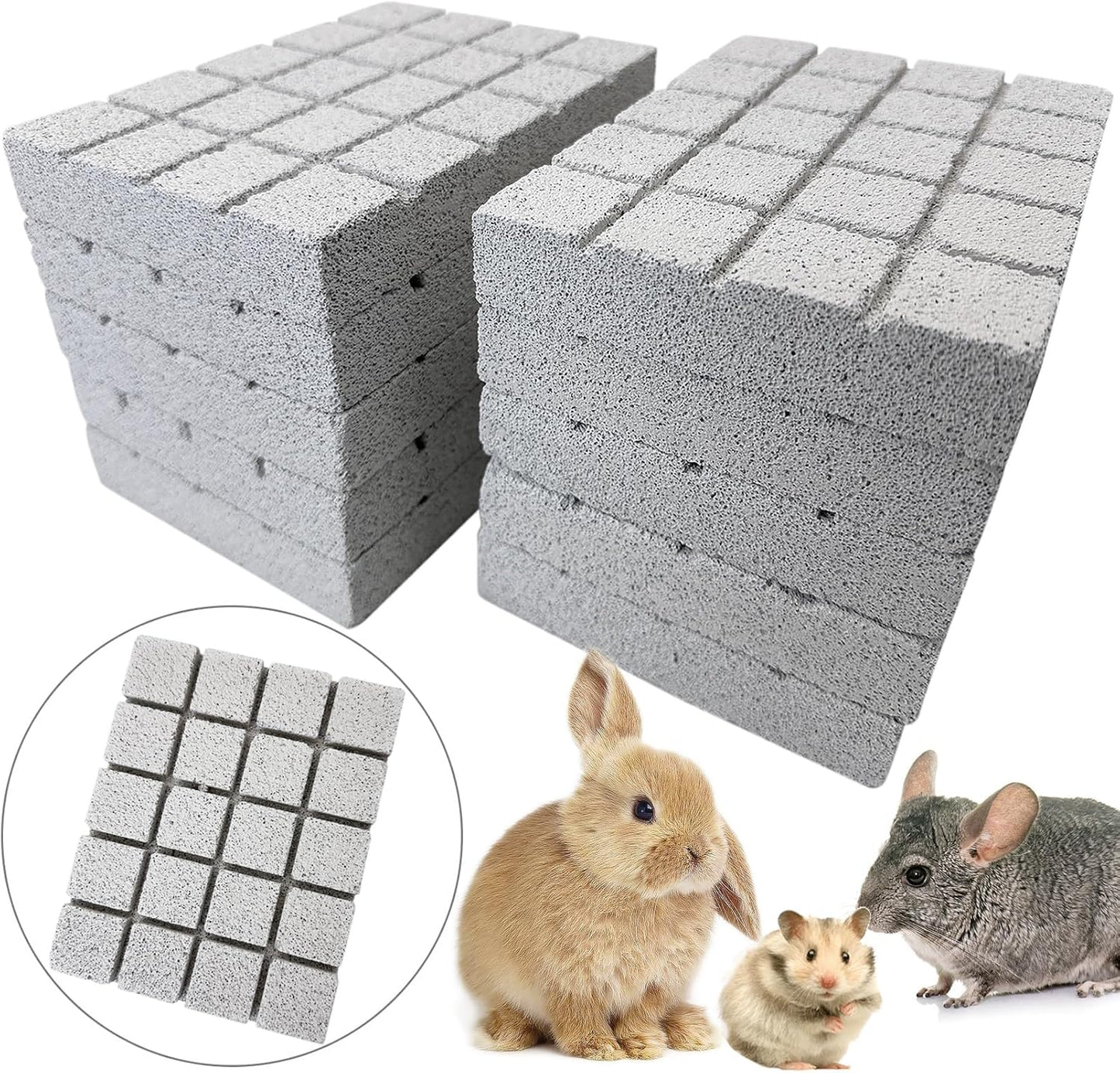 Hamiledyi 10PCS Rabbit Scratching Pad Bunny Lava Grinding Claw Board Small Animal Foot Pad Hamster Chew Toys for Gerbil Chinchilla Hedgehog Guinea Pig Cage Accessories
