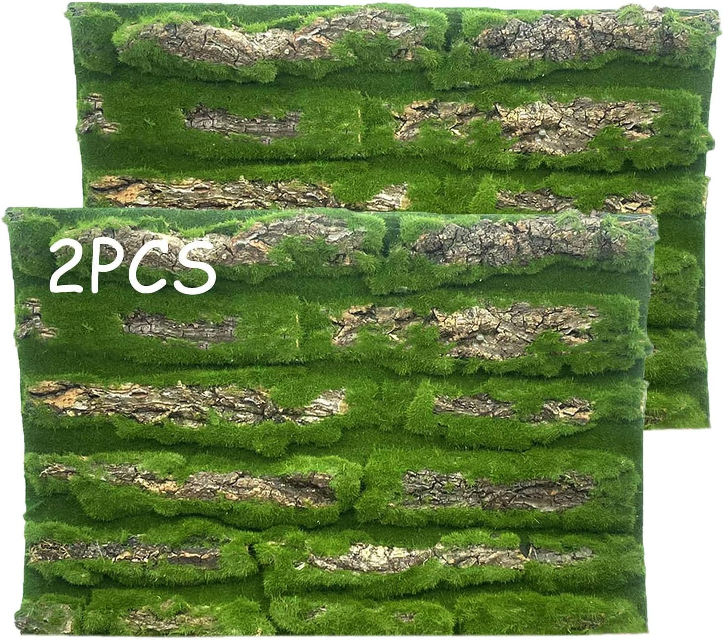 kathson Reptile Cork Terrarium Background Decor,Habitat Fitting Bark Backdrop Wall Artificial Moss 3D Aquarium Panel for Lizard Gecko Tortoise Spider Bearded Dragon Chameleon Snake Amphibian(2Pcs)