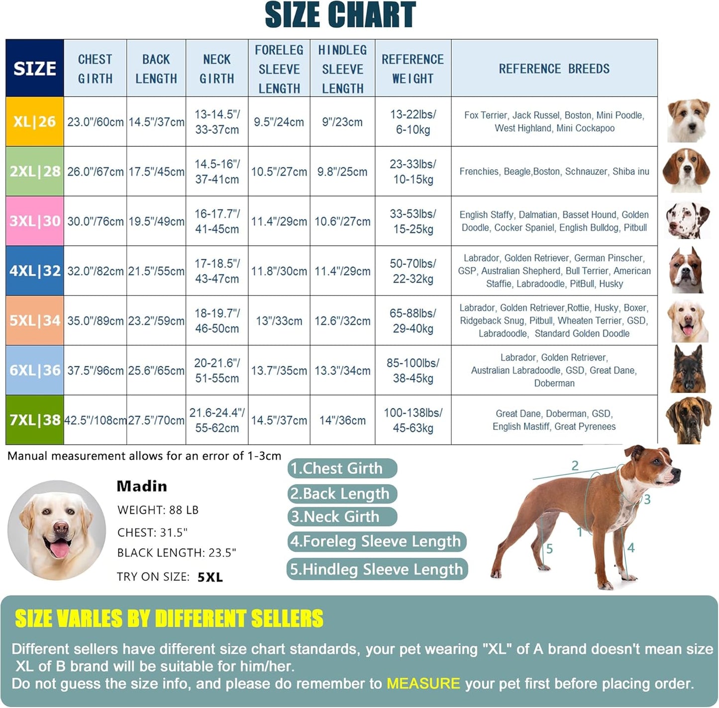 Yeapeeto Dog Onesie Surgery Recovery Suit for Large Medium Bodysuit Dogs Pajamas PJS Full Body for Shedding, Prevent Licking, Wound Protection, Cone Alternative (6X-Large (Pack of 1), Red)