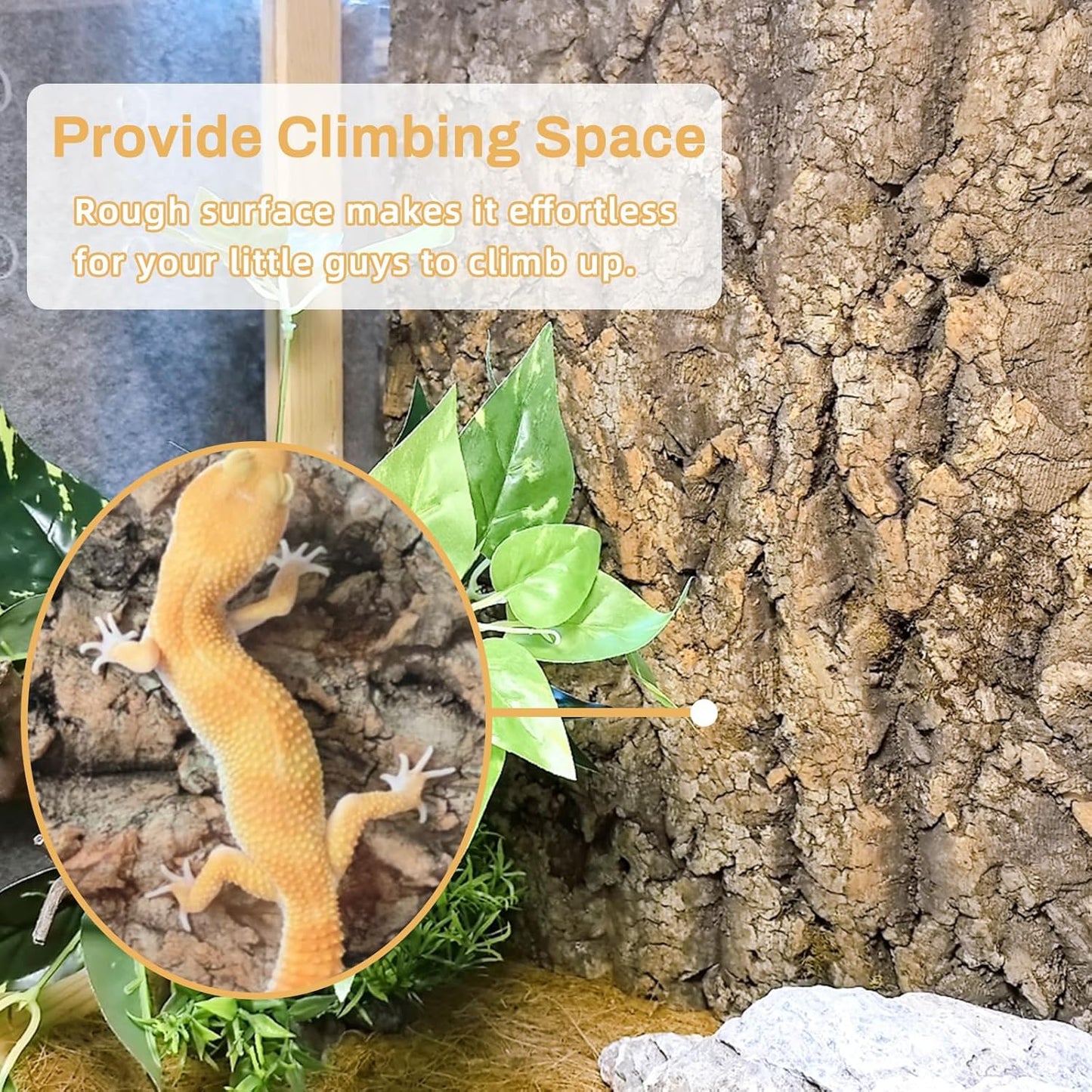 Tfwadmx Terrarium Cork Bark Background, 11.8"x15.75" Thickened Reptile Tank Tree Backdrop Wall Decor Habitat Climbing Mat Decoration for Lizard, Turtle, Gecko, Bearded Dragon, Frog, Chameleon