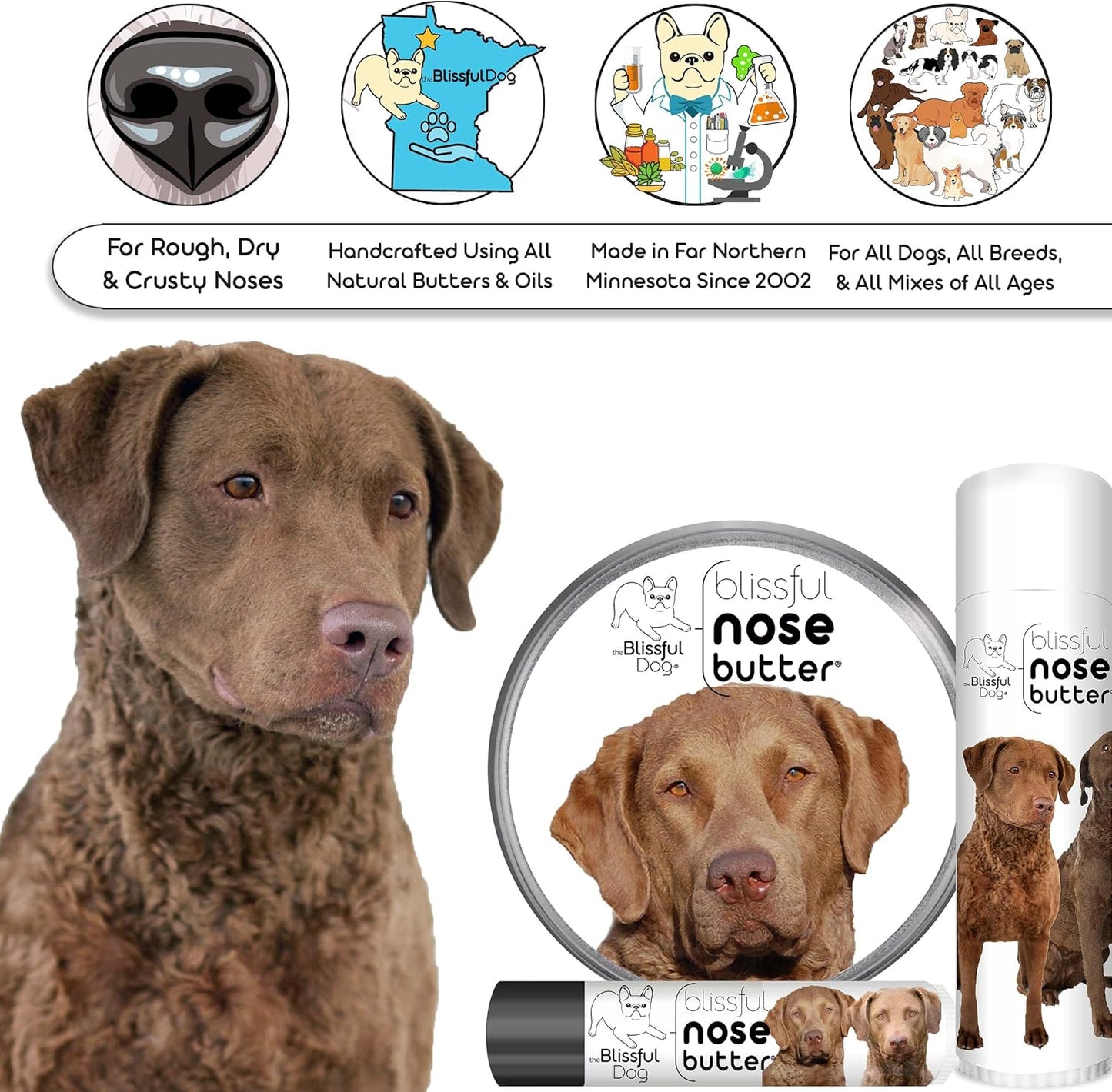 The Blissful Dog Chesapeake Bay Retriever Unscented Nose Butter, 0.15-Ounce