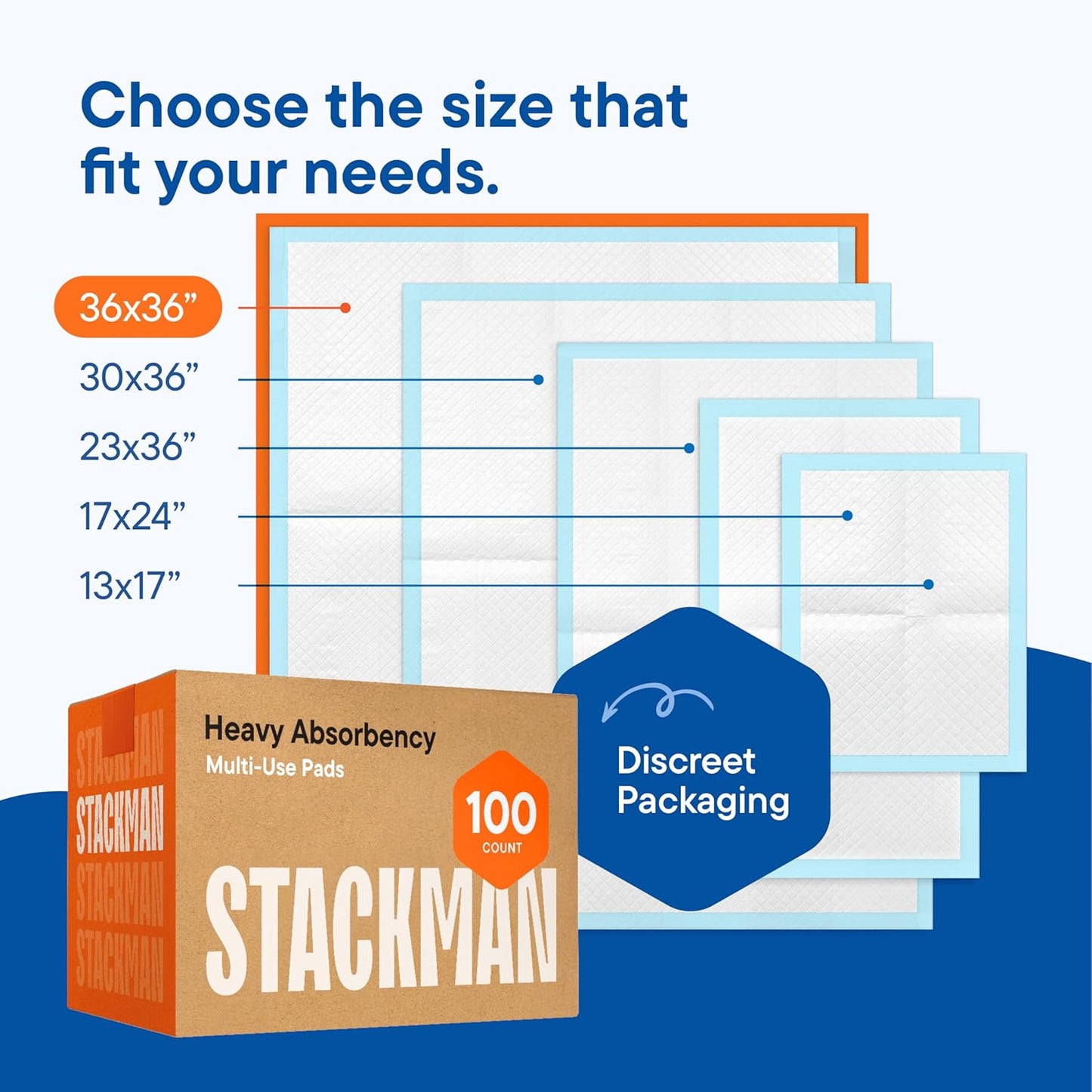 Chucks Pads Disposable [100-Pack] Adult Incontinence Underpads 36"x 36" Extra Large Absorbent Fluff Protective Bed Pads, Toddler Mattress Pads - Pee Pads for Kids & Adults - Dog & Puppy Training Pads