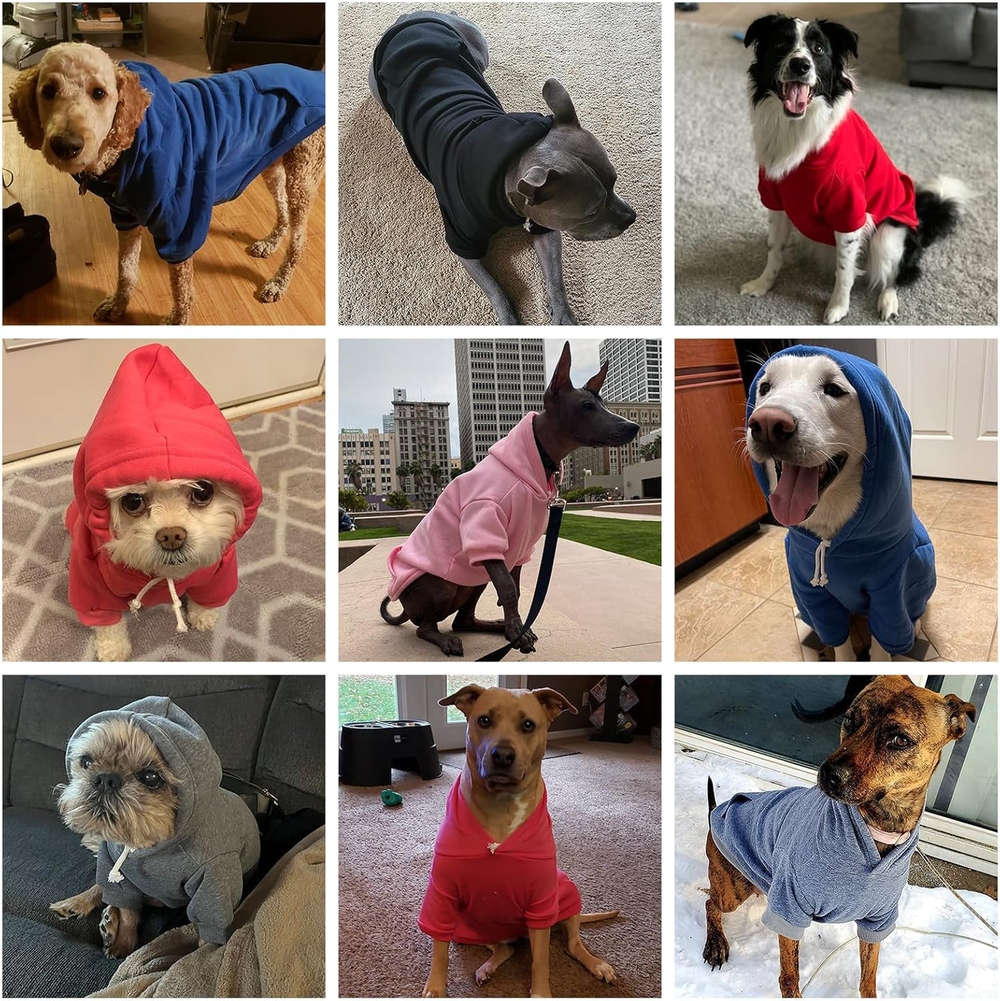 KOOLTAIL Basic Dog Hoodie - Soft & Warm Dog Hoodie Sweater with Leash Hole and Pocket, Dog Winter Coat, Cold Weather Clothes Sweatshirt for Small Medium Large Dogs Puppy Cat Boys Girls Deep Pink L