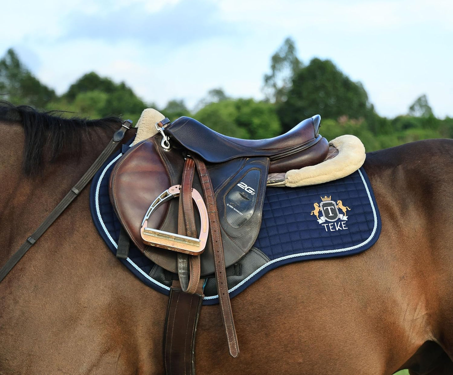 T TEKE Close Contact Saddle Pads,100% Cotton English Saddle Pads for Horses with Moisture-Wicking and Breathable Lining