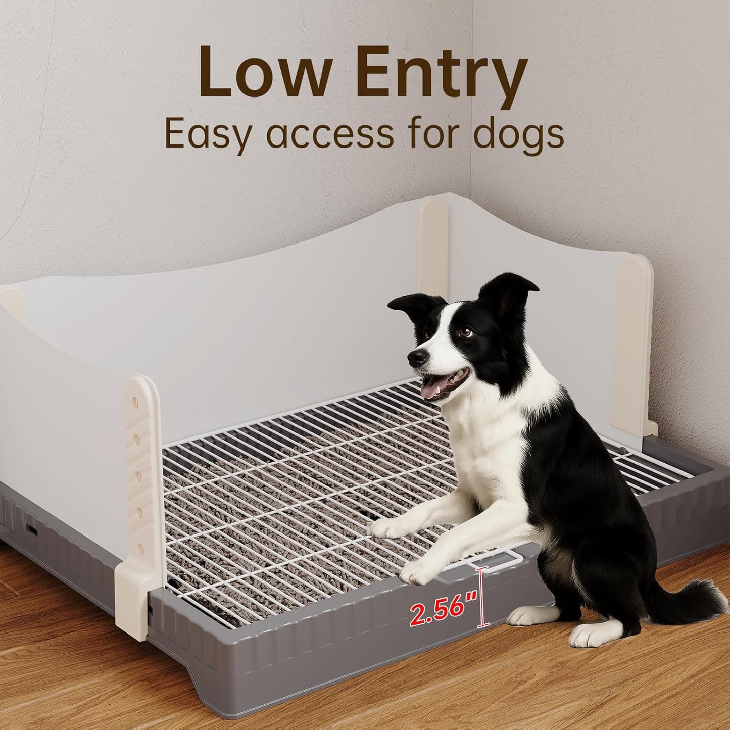 Oneluck Dog Litter Box with High Walls,30" x 22" Indoor Puppy Pee Pad Holder,Protection Wall Every Side for No Leak, Spill, Accident,Ideal for Medium Dog