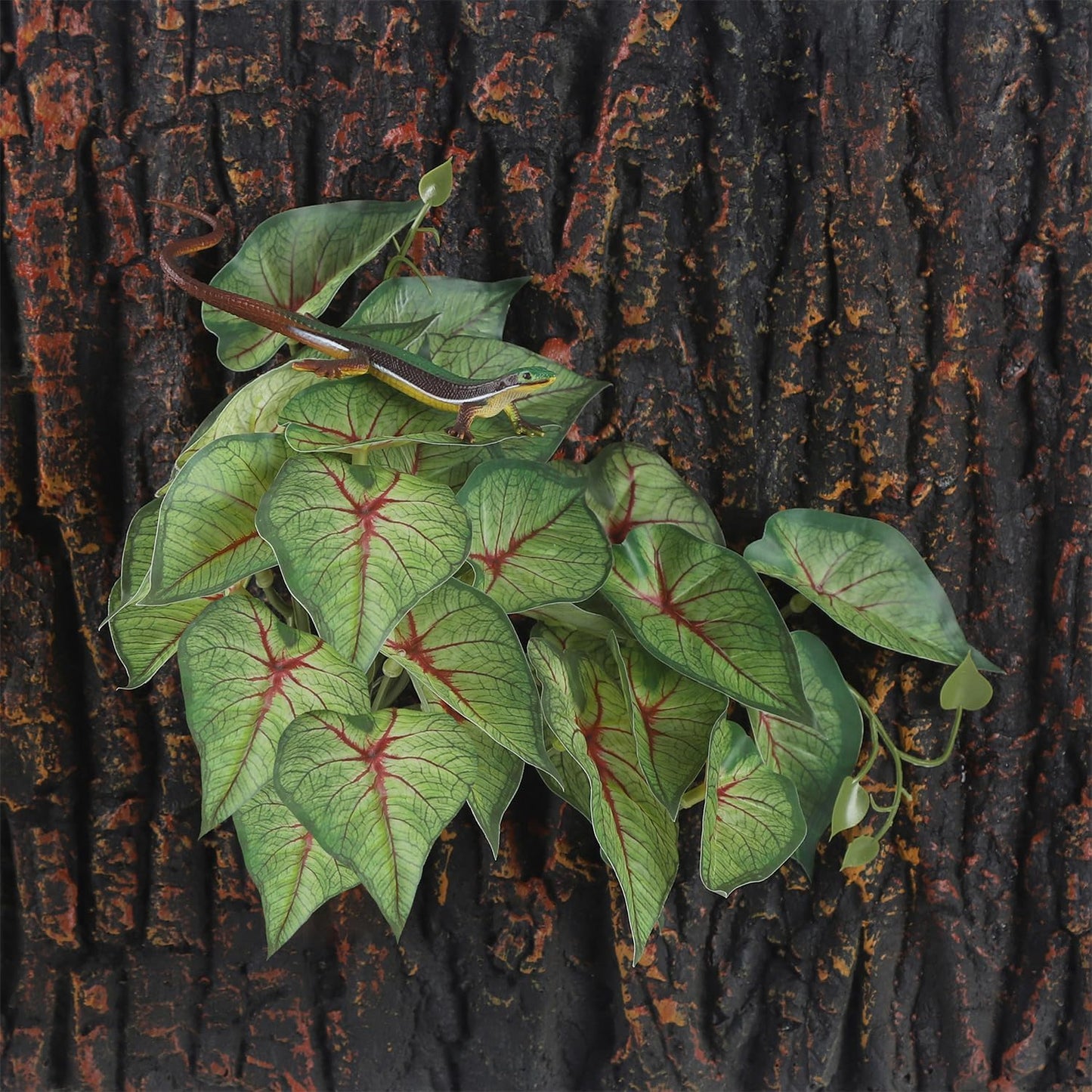 IBWell Fake Reptile Plants for Reptile Terrarium Plants, Reptile Plant Décor, Turtle Tank Plants with Suction Cup