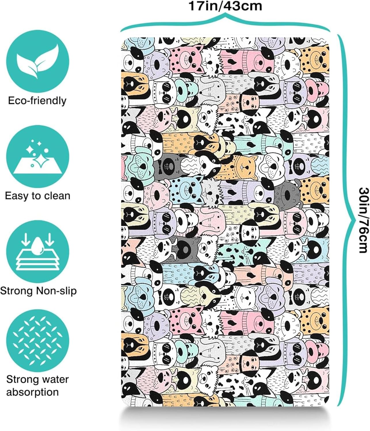 Pet Feeding Mat for Floors Waterproof Dog Mat for Food and Water Absorbent Quick Dry Non Slip mat for Cat Bowls