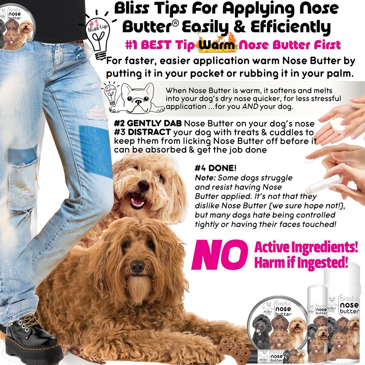 The Blissful Dog Labradoodle Unscented Nose Butter - Dog Nose Butter, 0.50 Ounce