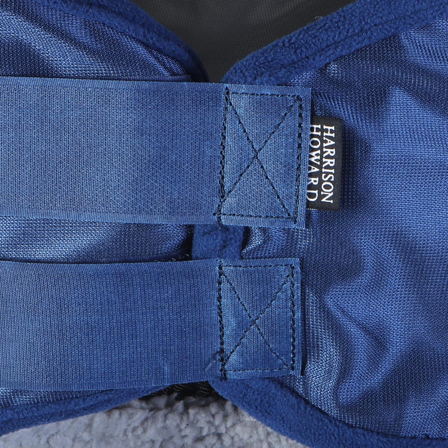 Harrison Howard CareMaster Pro Luminous Horse Fly Mask Large Eye Space Standard with Ears UV Protection for Horse Navy Full Size