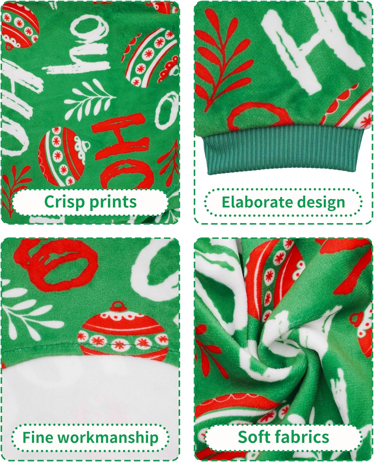 PET SHOW 4 Pack Dog Christmas Pajamas Holiday Dog Clothes for Small Medium Dogs Girl Boy Soft Stretchy PJs Xmas Jumpsuit Puppy Onesies Red Green Outfits with Sleeve Pets Dachshund Costume XXL