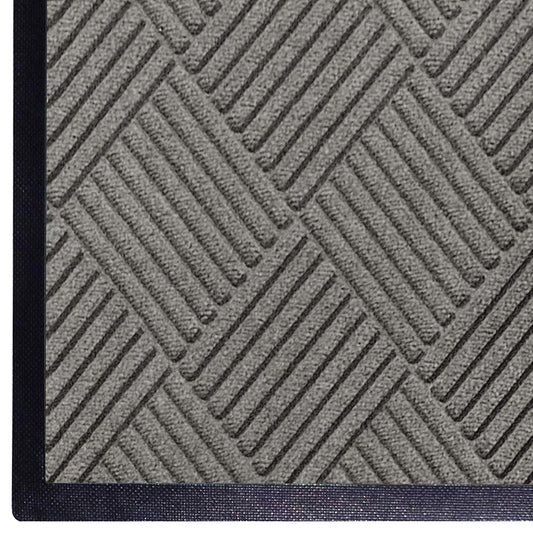 WaterHog Diamond | Commercial-Grade Entrance Mat with Rubber Border – Indoor/Outdoor, Quick Drying, Stain Resistant Door Mat (Medium Grey, 3' x 5')