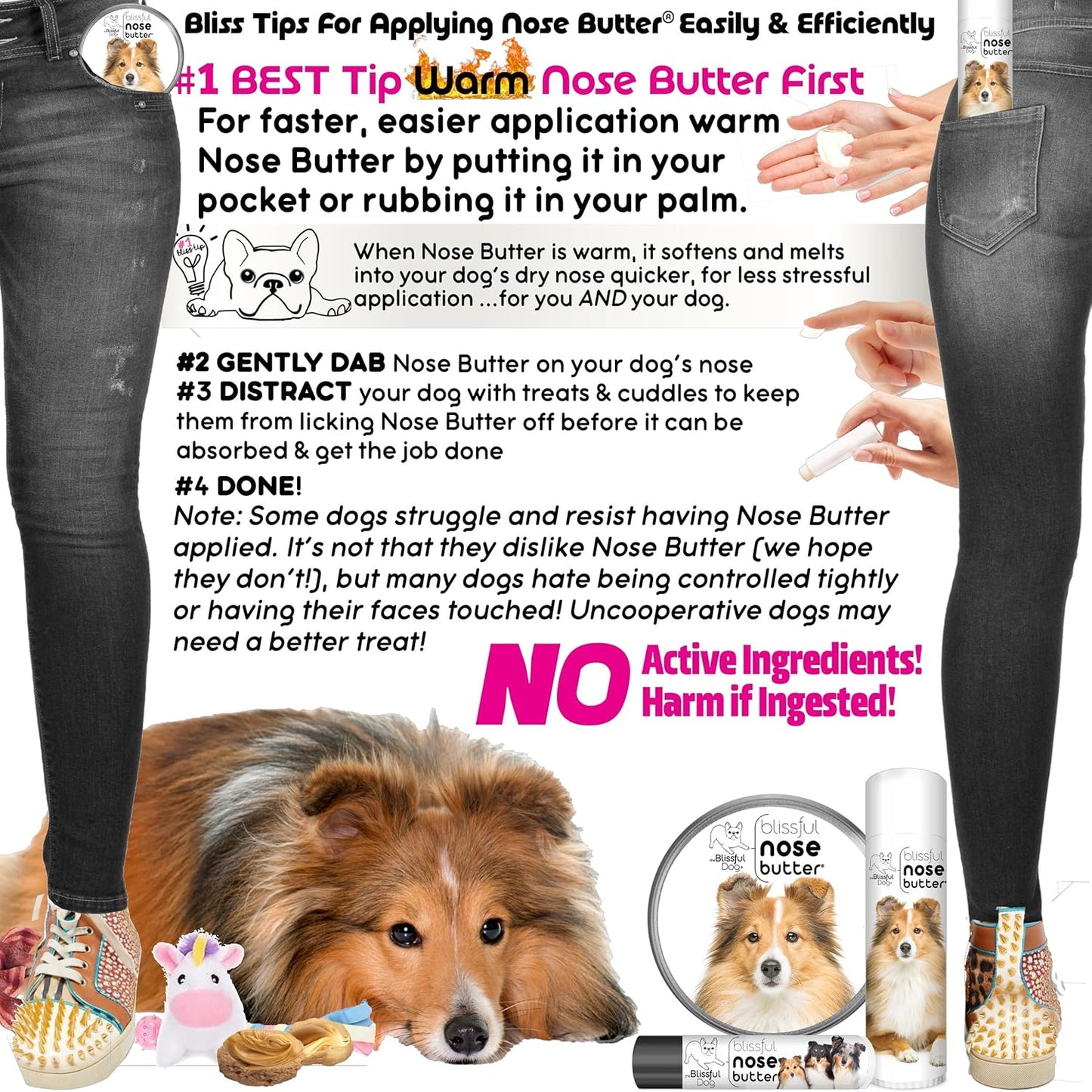 The Blissful Dog Shetland Sheepdog Unscented Nose Butter - Dog Nose Butter, 2 Ounce