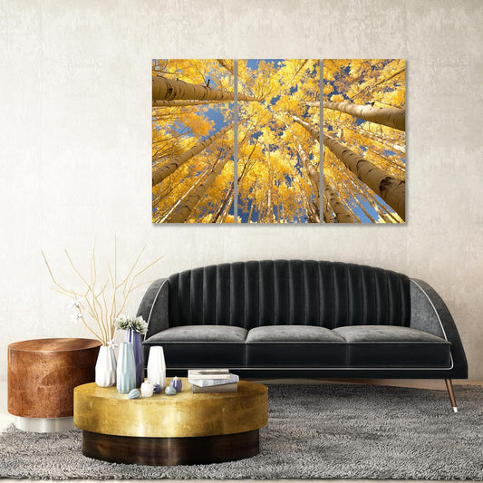 Nature Wall Art Prints - Ocean Forest Mountain Lake Canvas Landscapes - Small to Extra Large Living Room Bedroom Kitchen Bathroom Décor (Reaching for the Sky, 35L" x 53W" - 3 Panels)