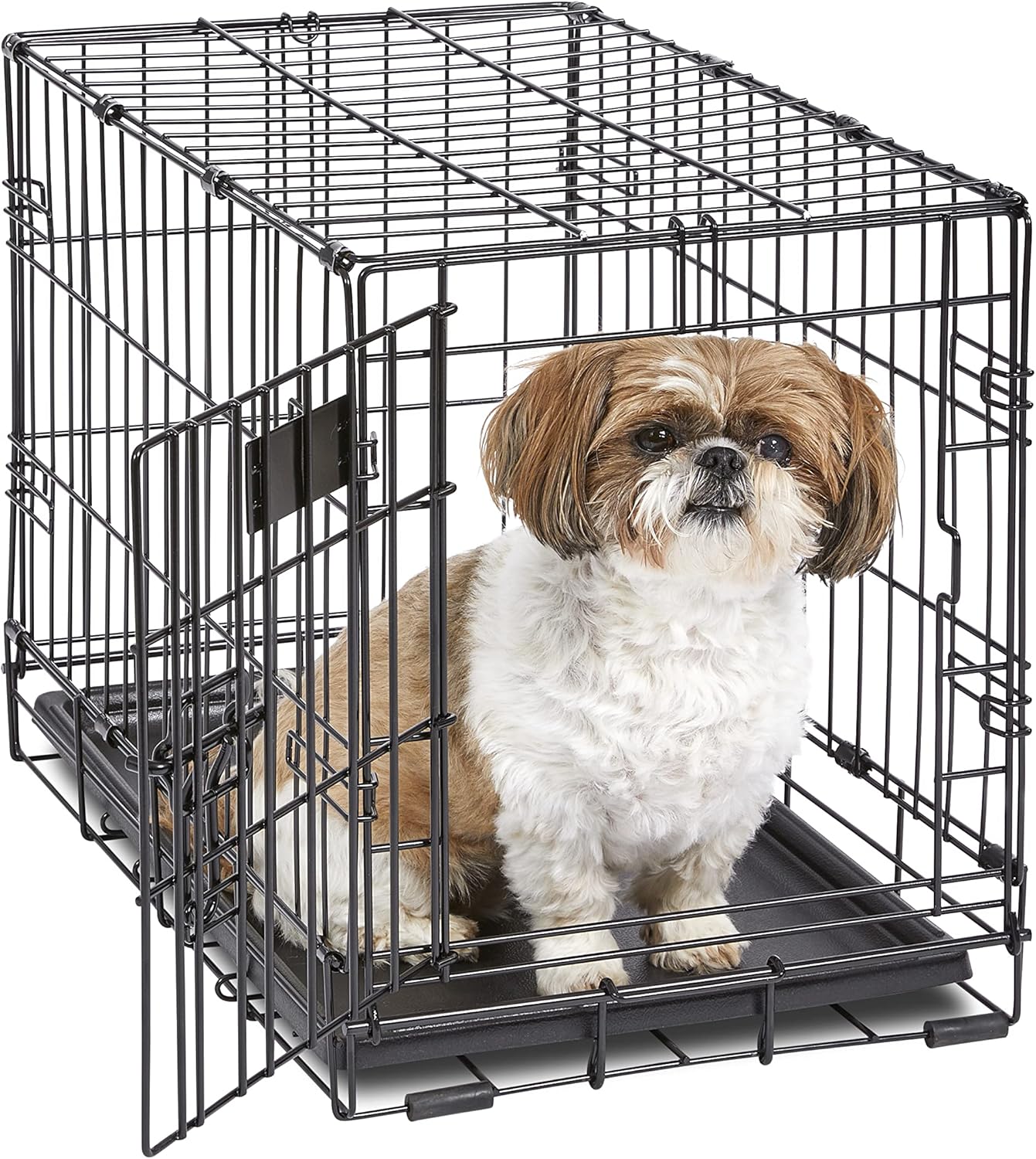 MidWest Homes for Pets 22-Inch iCrate Folding Dog Crate with Divider Panel, Leak-Proof Tray & Secure Latches – Metal Wire Kennel for XS Breeds – Portable, Durable & Easy to Assemble