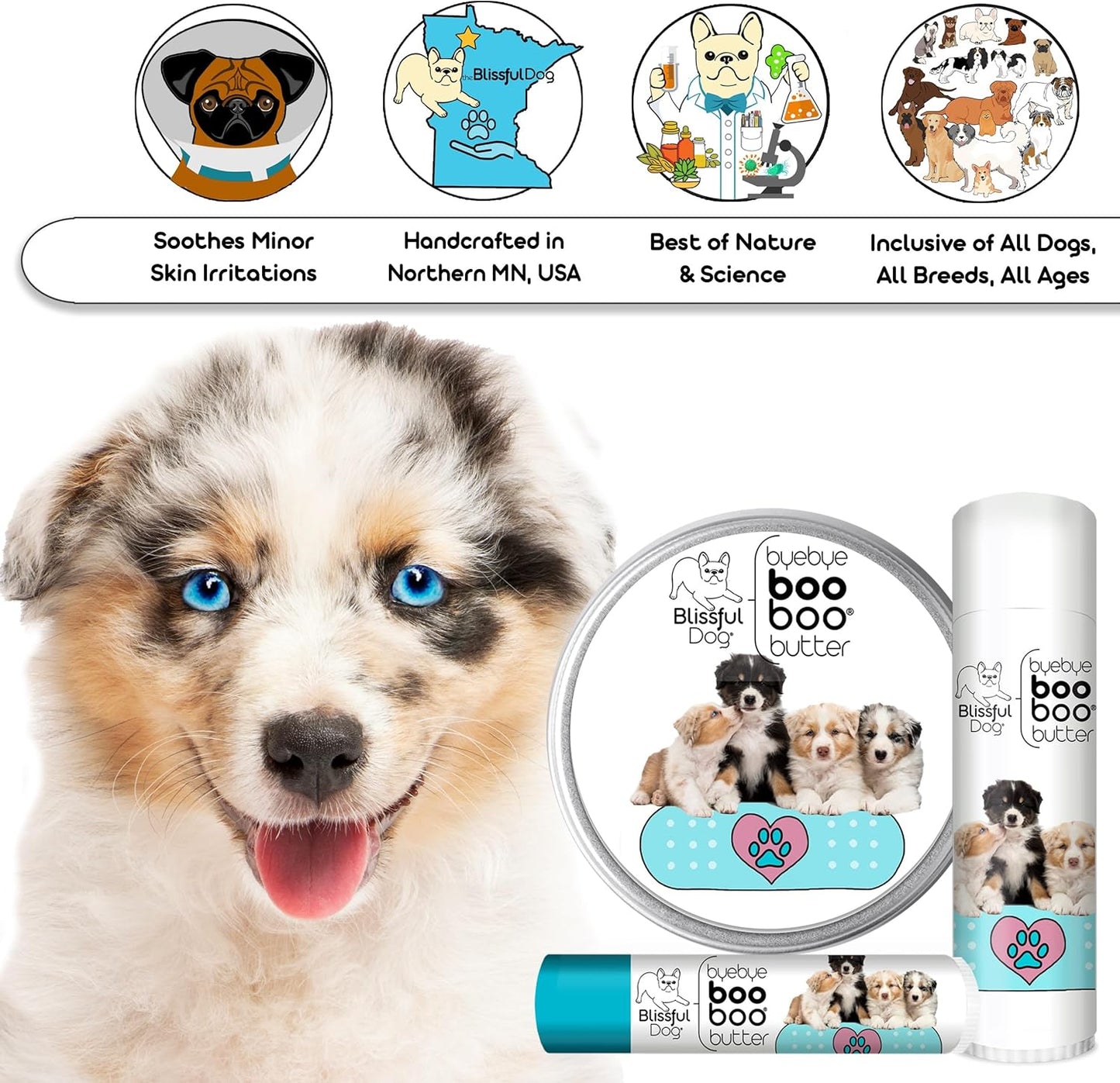 The Blissful Dog .15 oz Tube Australian Shepherd Booboo Butter