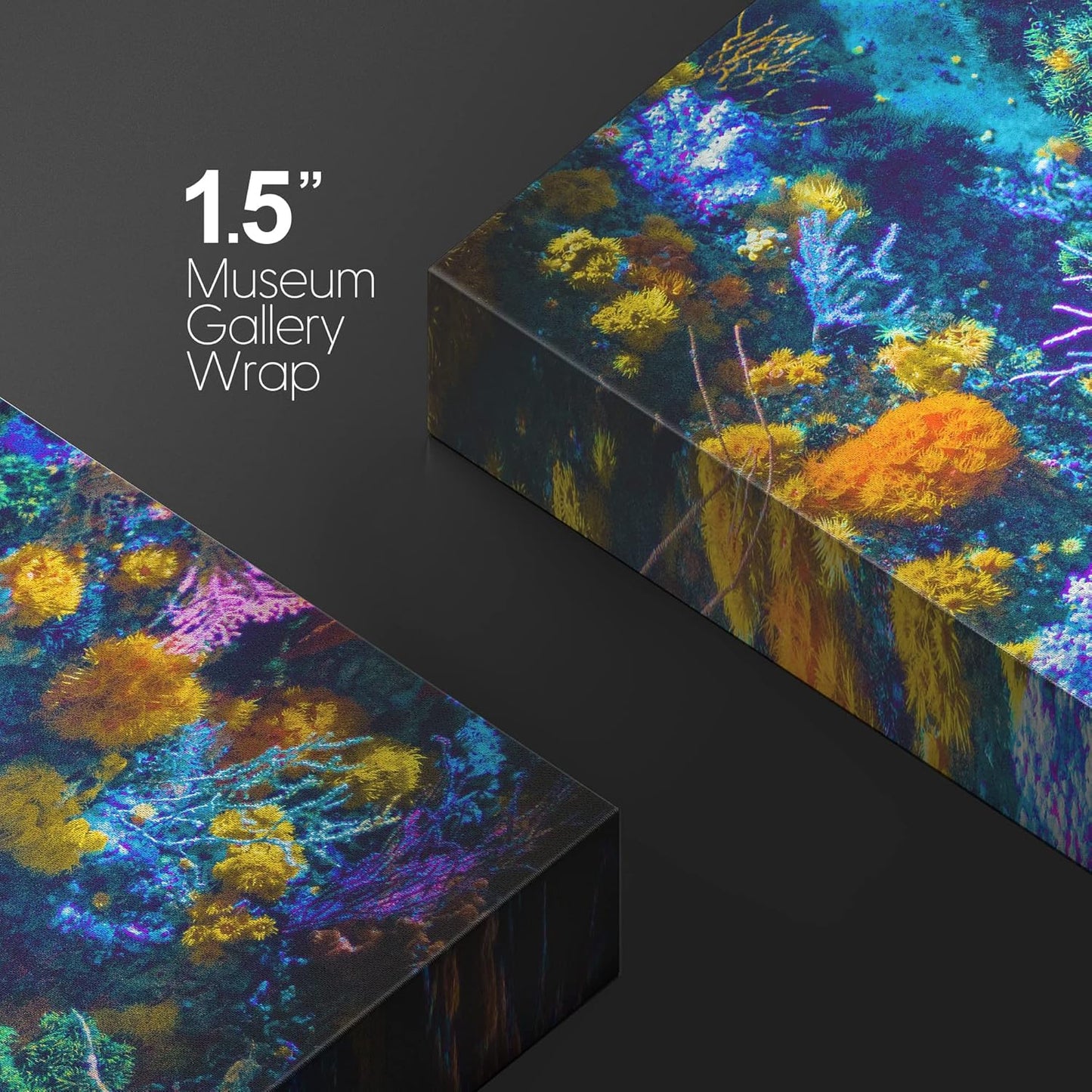 wall26 Canvas Print Wall Art Vibrant Neon Multicolor Anemone Coral Reef Nature Animals Photography Realism Rustic Scenic Landscape Wilderness Earth for Living Room, Bedroom, Office - 12"x18"