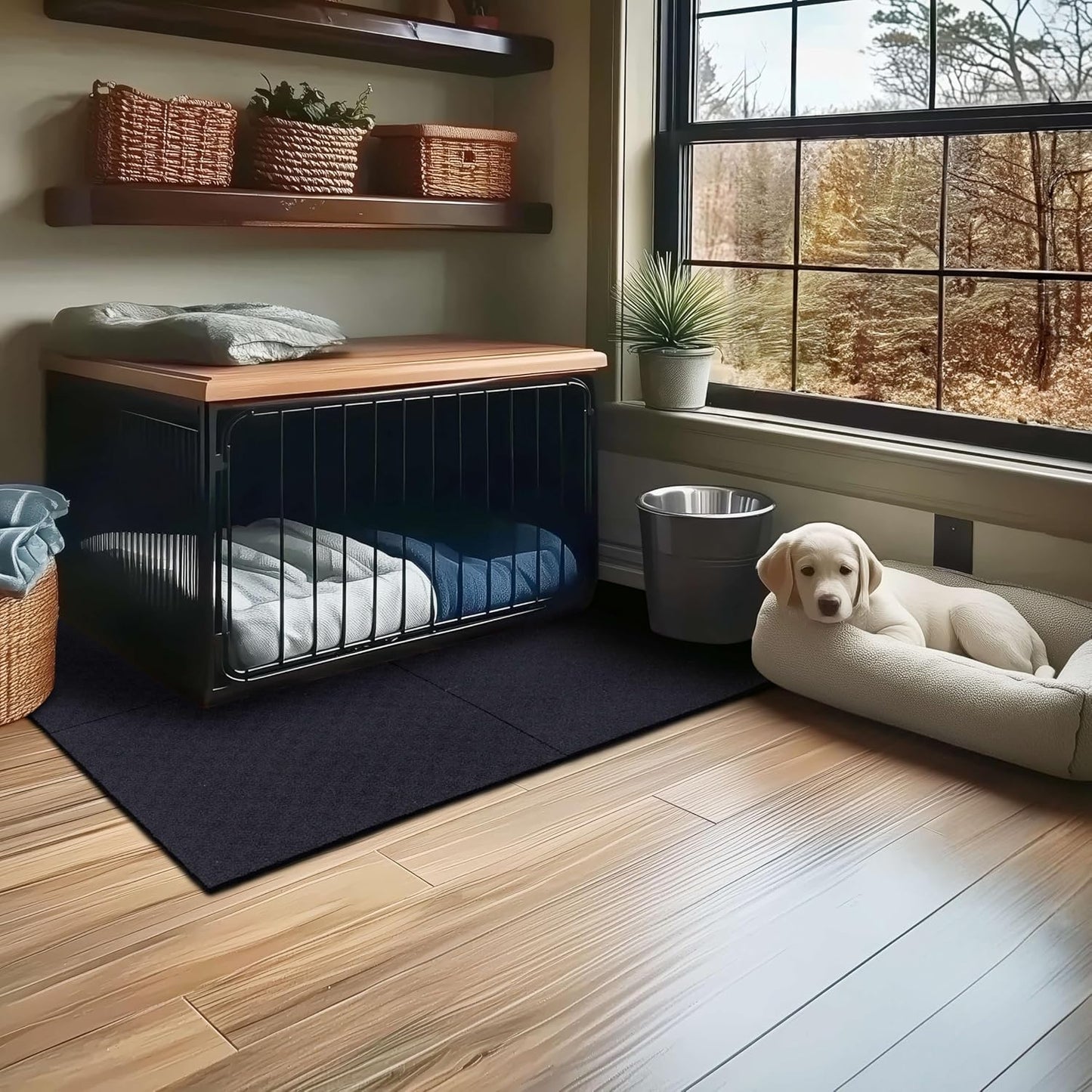 Mohawk Home Heavy Duty Rubber Stall Mat - Gym Floor- Under Dog Crate - All Purpose Utility 2'x2' - 1/2" Thick