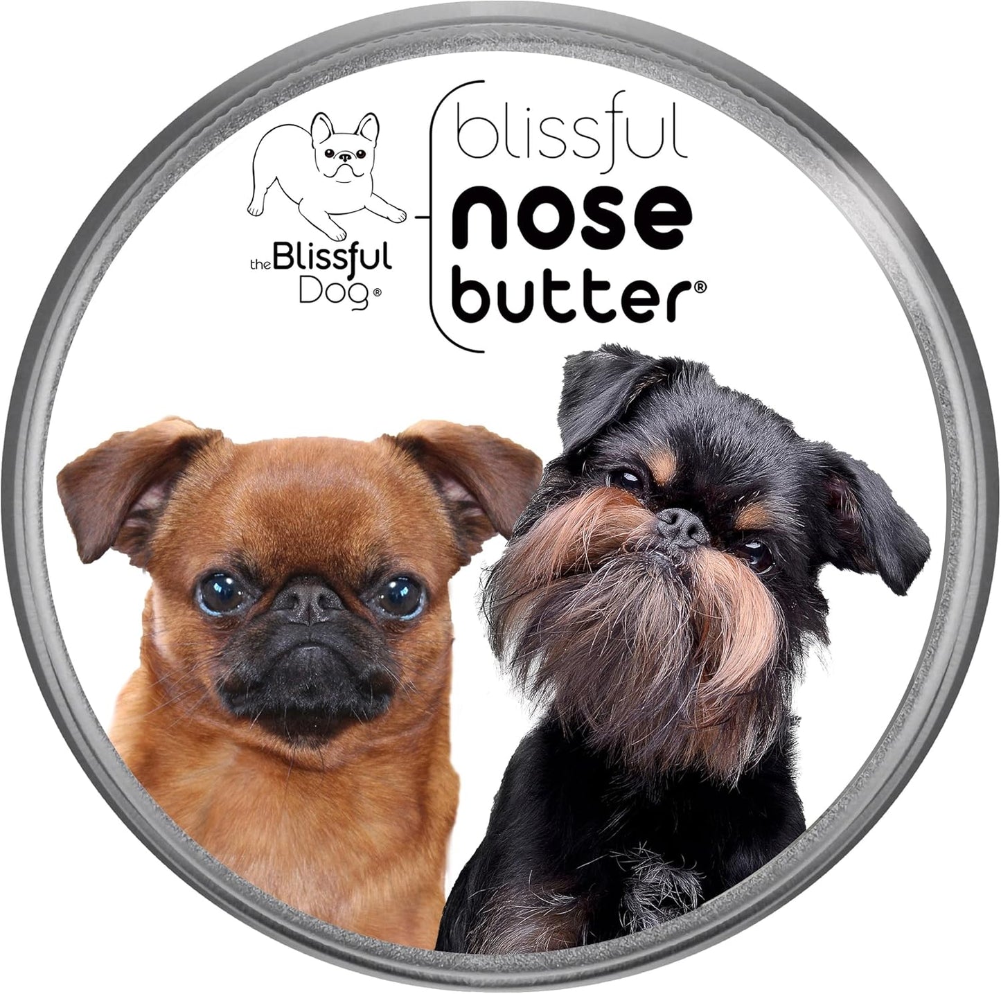 The Blissful Dog Brussels Griffon Nose Butter for Dry, Cracked Skin, Lick-Safe Dog Nose Balm with Moisturizing Shea Butter, Almond, Olive, and Essential Oils, Pet Supplies, Uncented, 1 oz.