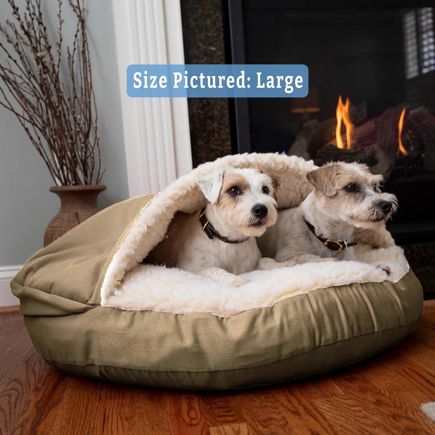 Snoozer Classic Poly-Cotton Cozy Cave Pet Bed, Extra Large, Khaki