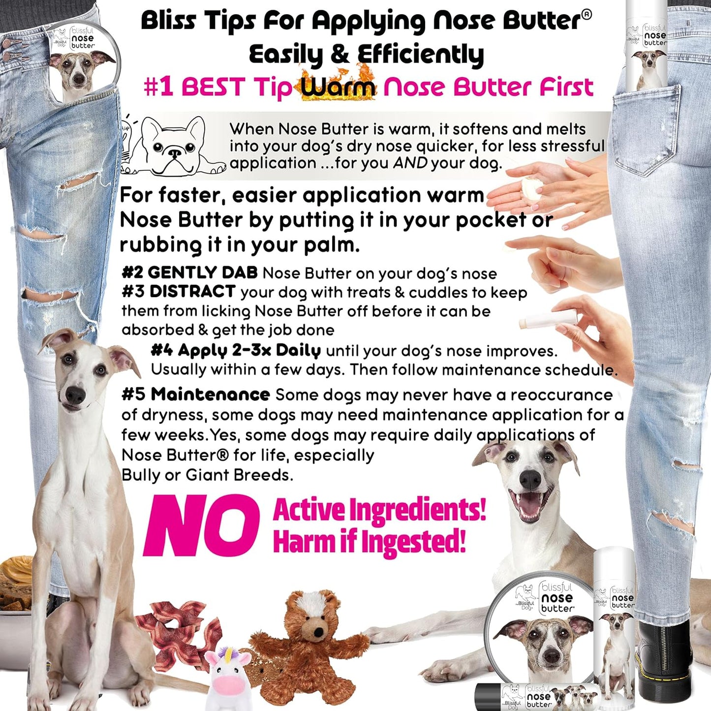 The Blissful Dog Whippet Unscented Nose Butter, 16oz