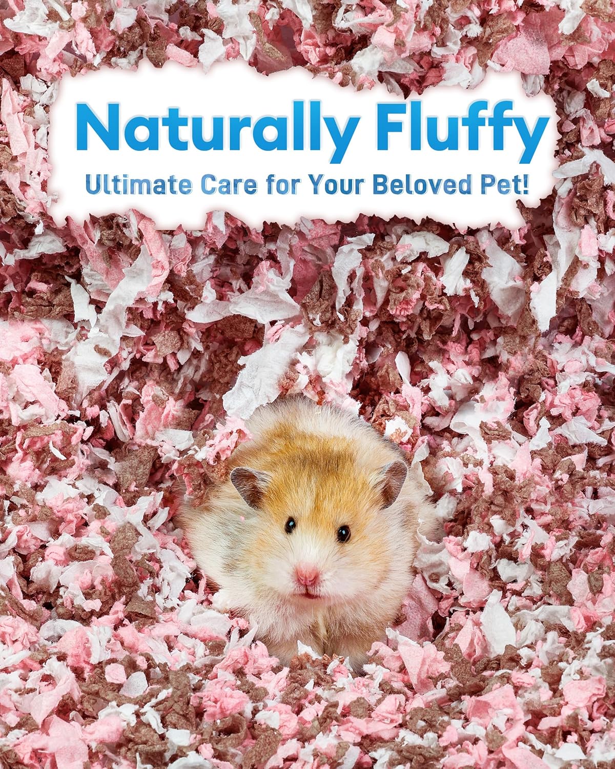BUCATSTATE Hamster Bedding 15L, 99% Dust-Free Guinea Pig Paper Bedding Odor Control Paper Bedding, Cozy Small Animal Bedding for Rabbit Rat Syrian Dwarf Hamsters Gerbils (Blossom)