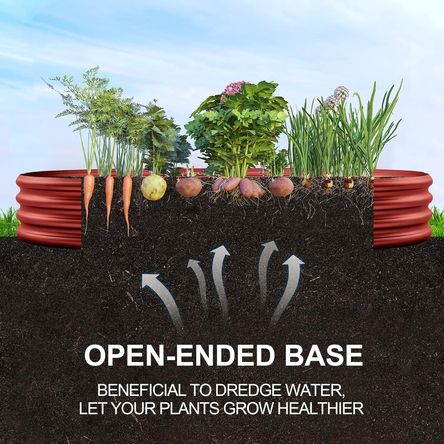 Land Guard Galvanized Raised Garden Bed Kit, Planter Boxes Outdoor, Oval Large Metal Beds for Vegetables(Brown)……